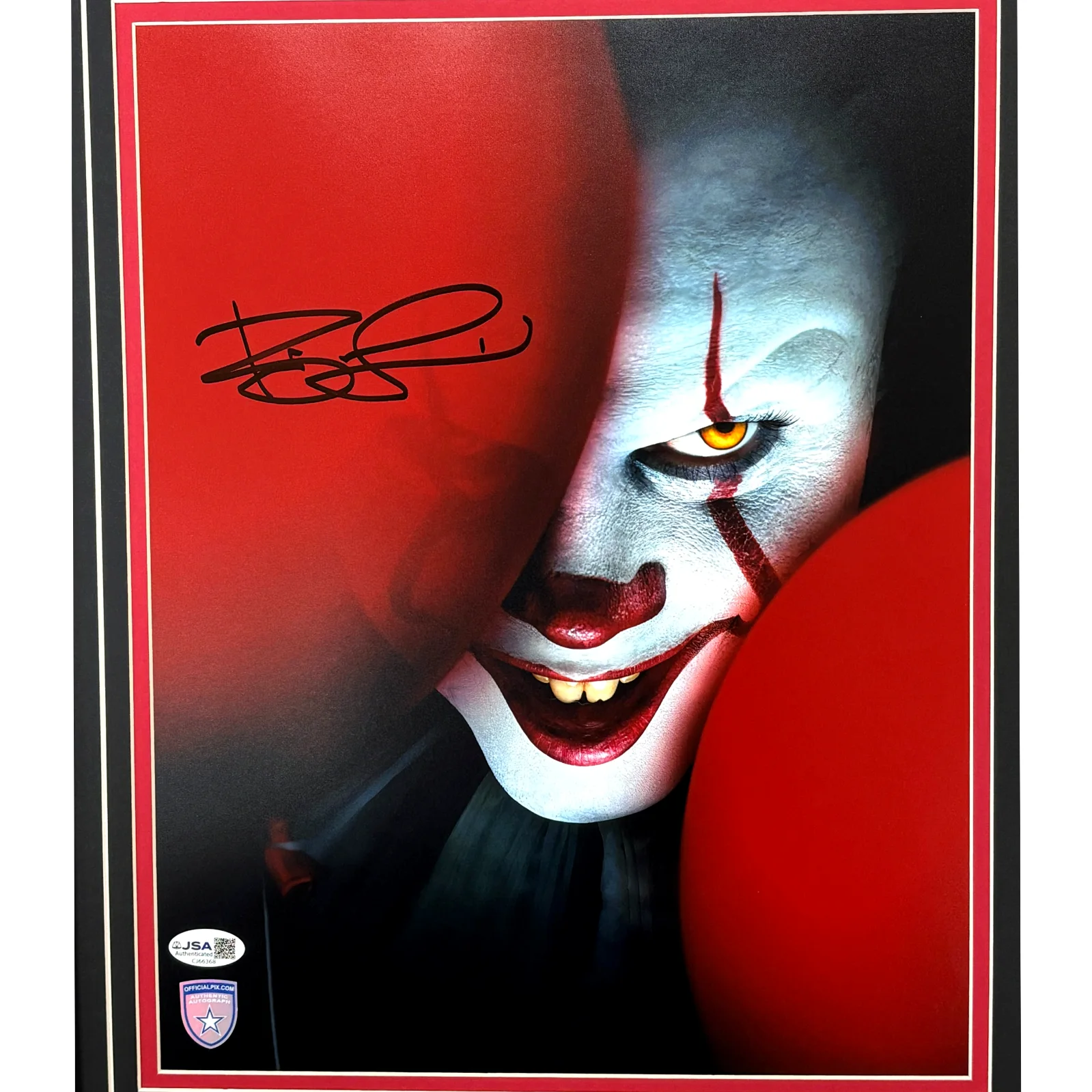 Bill Skarsgard — Bill Skarsgard Autographed Pennywise IT Movie 11x14 Photo Framed JSA COA Signed, image 2