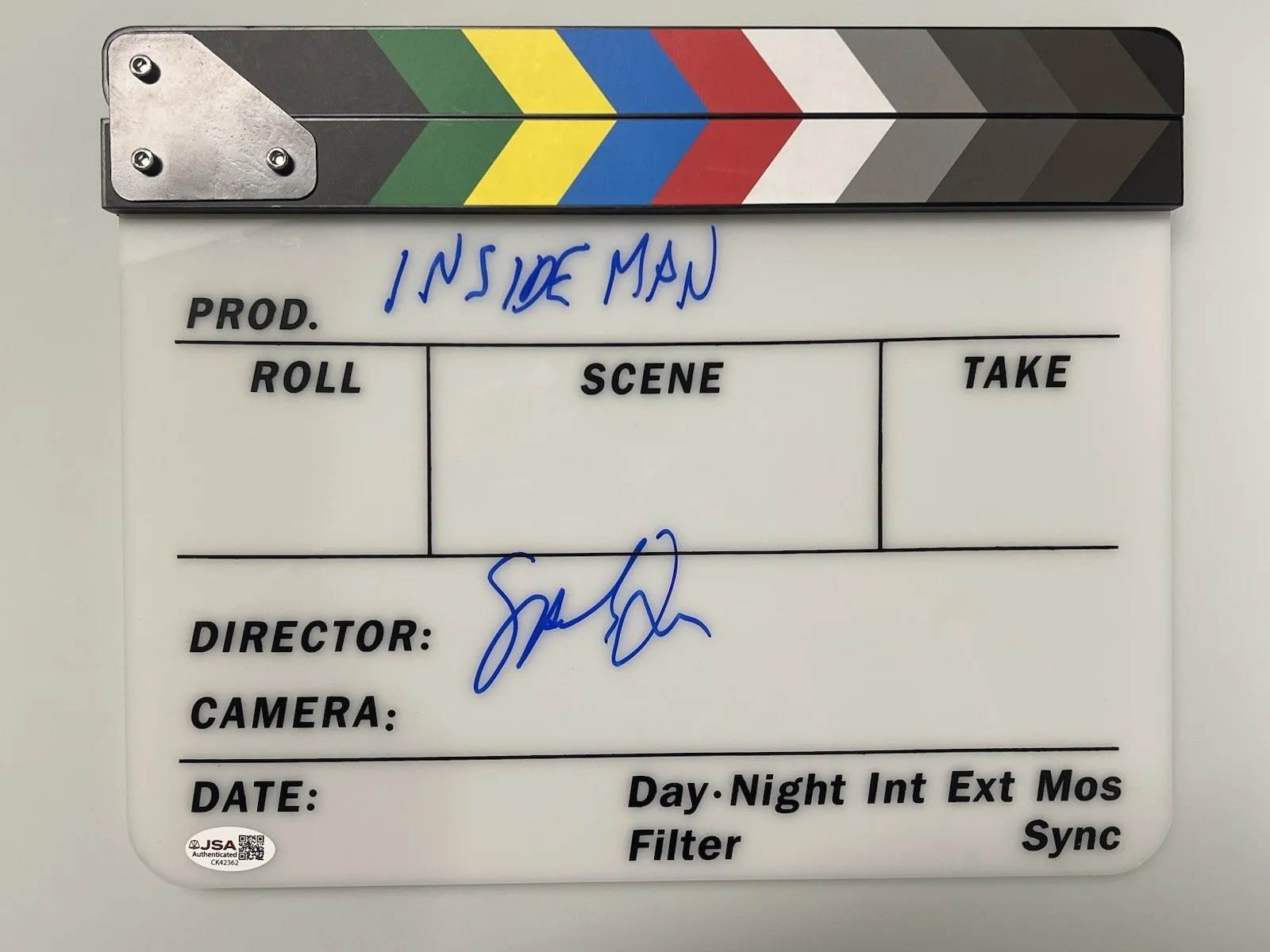 Spike Lee signed Director Clapboard Clapper w/ “Inside Man” inscrip and JSA COA, image 2