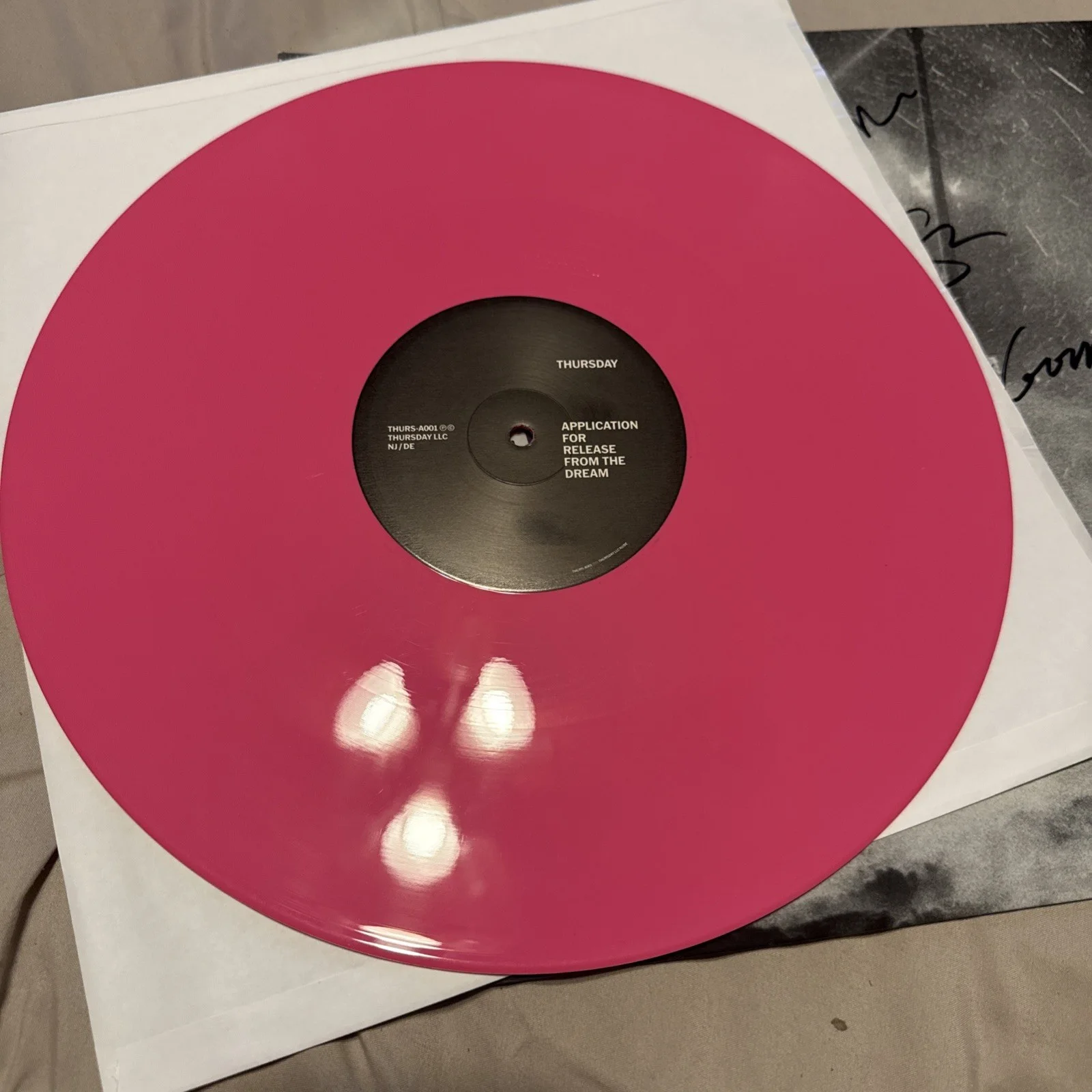 THURSDAY BAND APPLICATION FOR RELEASE FROM THE DREAM SIGNED VINYL RECORD, image 3