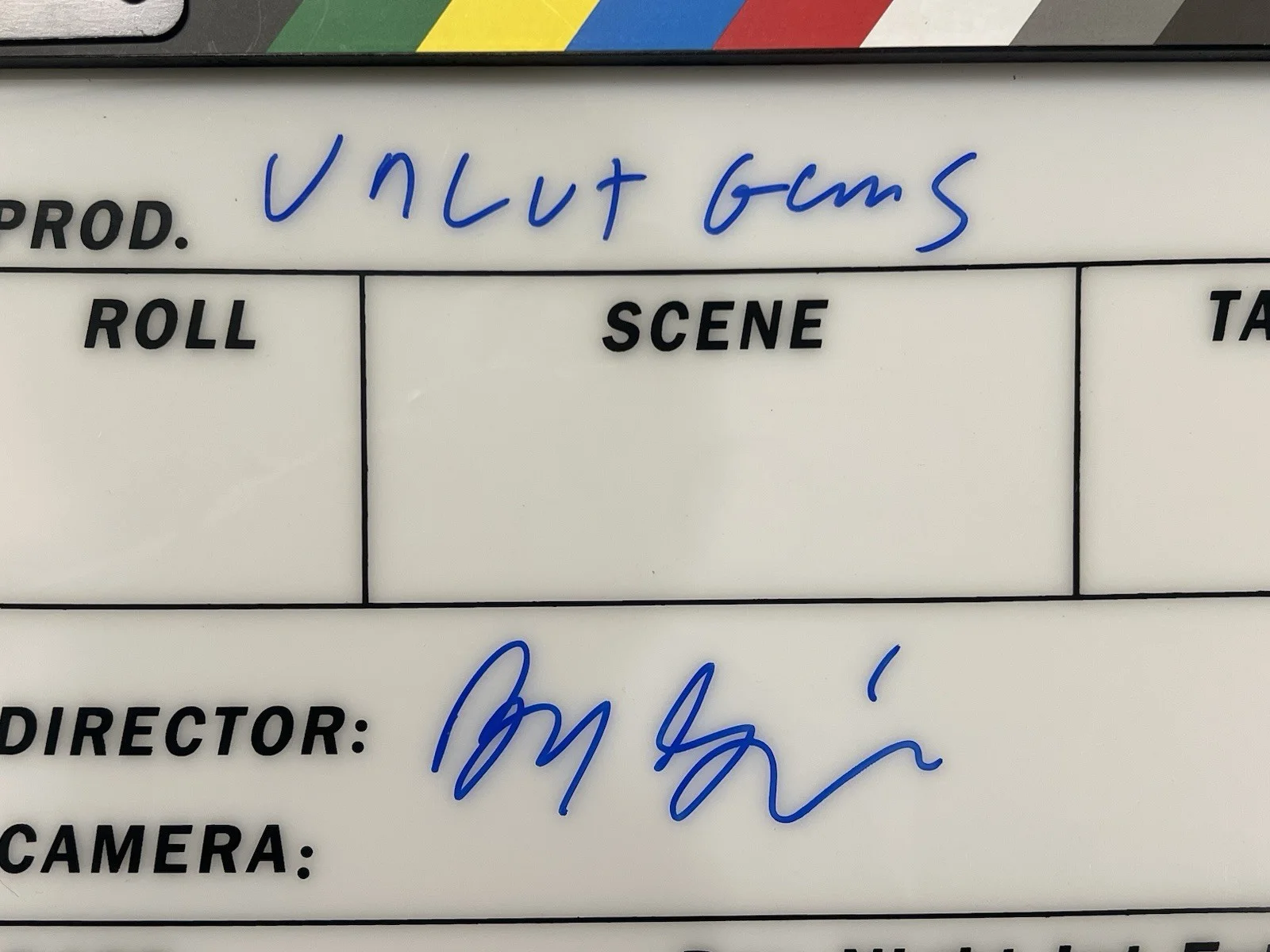 Benny Safdie Signed Director Clapboard Clapper w/ “Uncut Gems” Inscrip & JSA COA, изображение 3