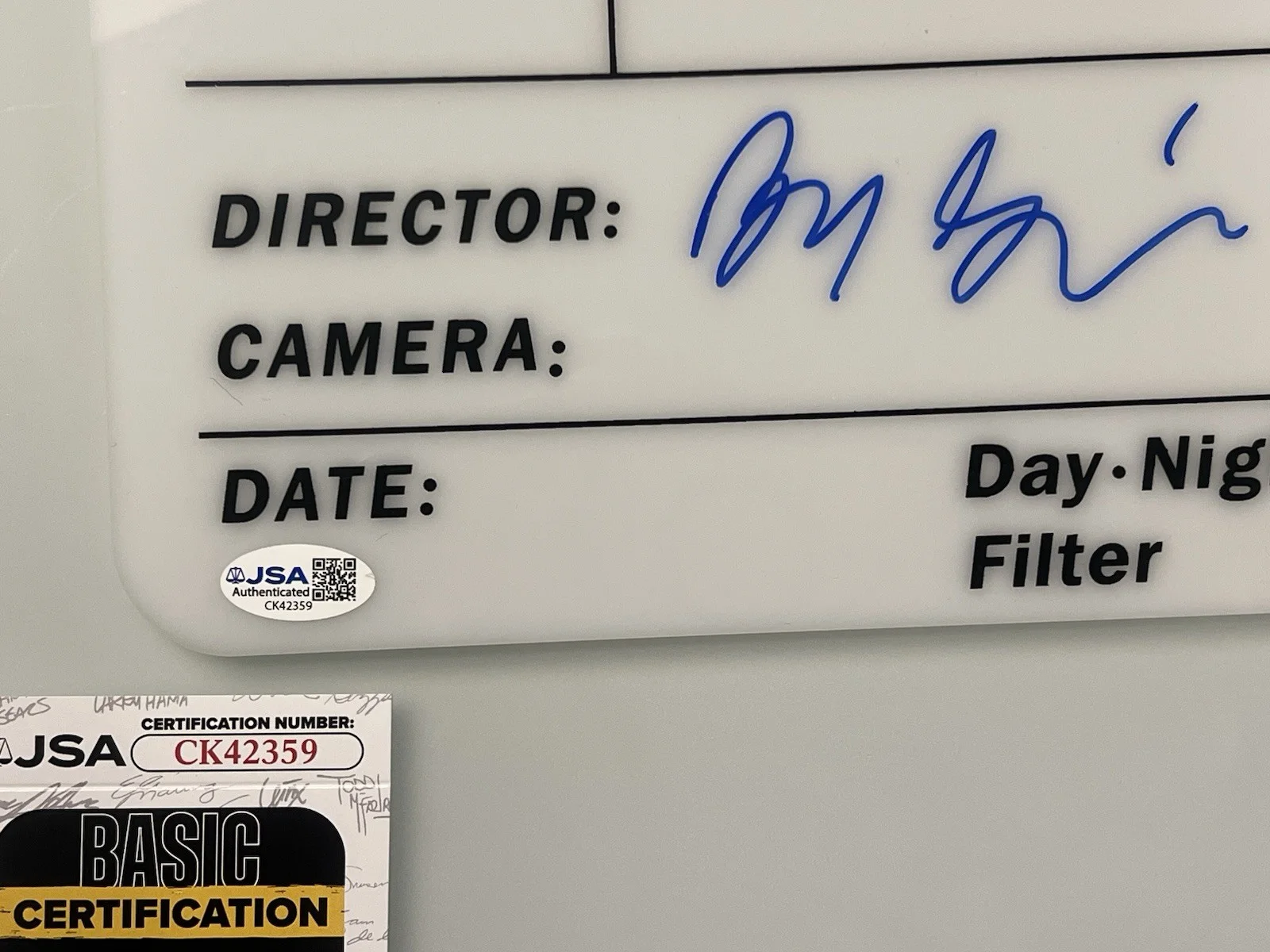 Benny Safdie Signed Director Clapboard Clapper w/ “Uncut Gems” Inscrip & JSA COA, изображение 5
