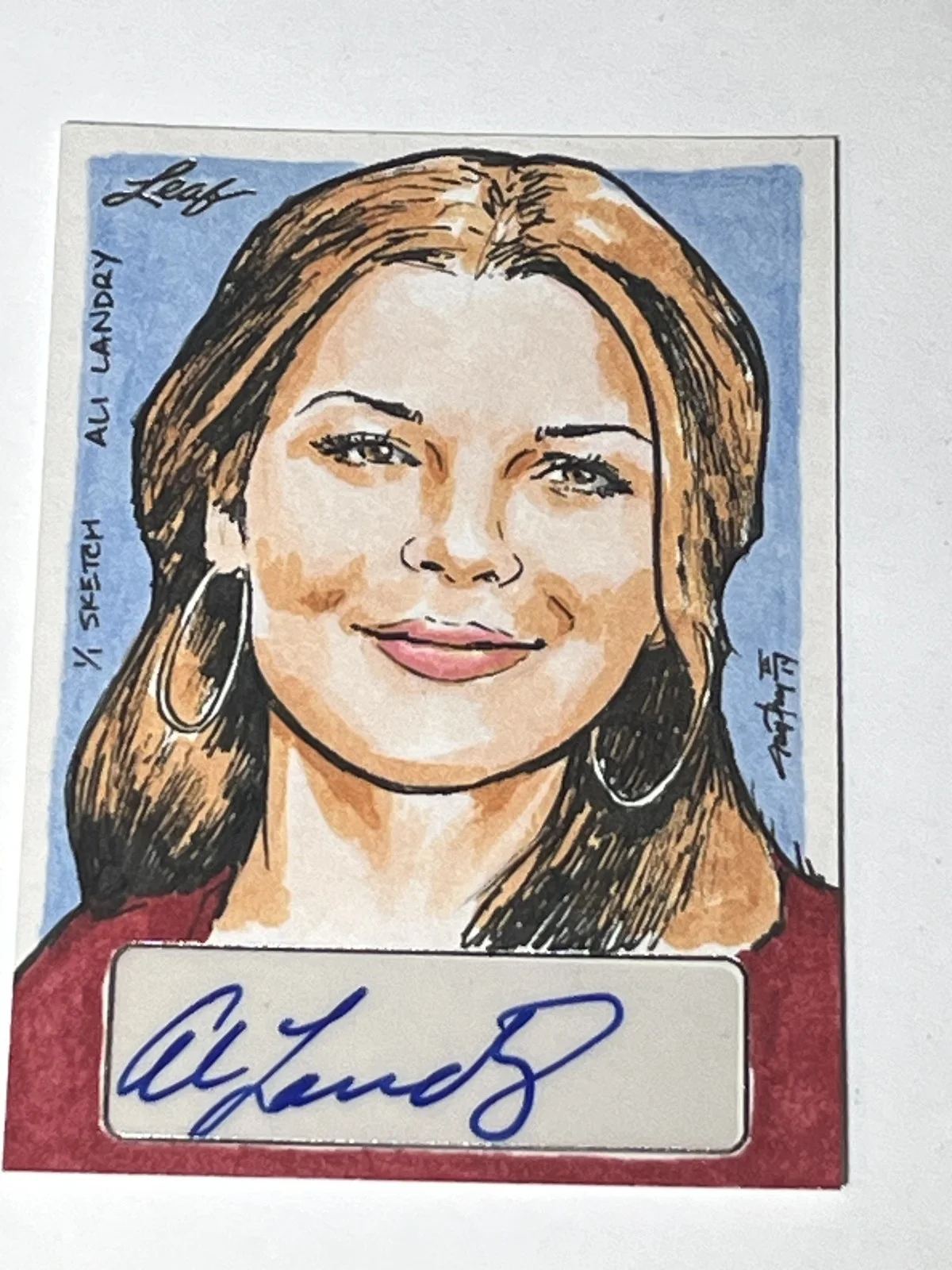 2014 Leaf Masterworks Pop Century Ali Landry Signed Sketch Card # 1/1 Autograph, изображение 3