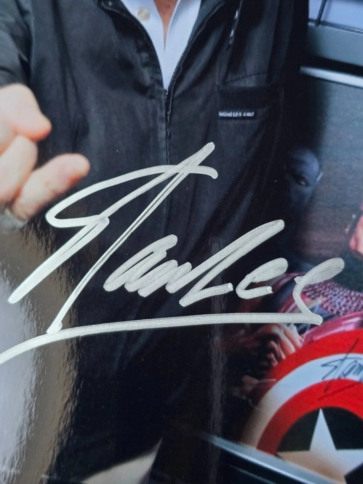 Stan Lee — MARVEL COMICS STAN LEE PHOTO PRINT HAND SIGNED SPIDER-MAN 8x11 COA, image 3