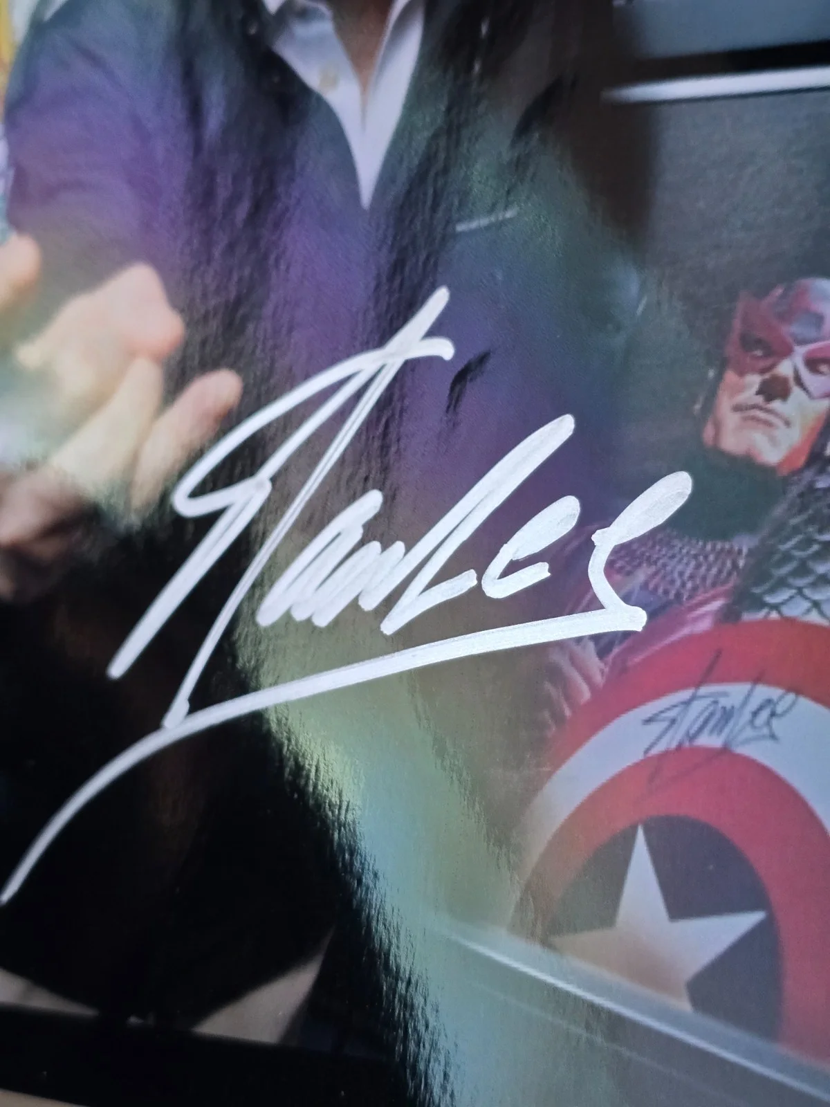 Stan Lee — MARVEL COMICS STAN LEE PHOTO PRINT HAND SIGNED SPIDER-MAN 8x11 COA, image 5