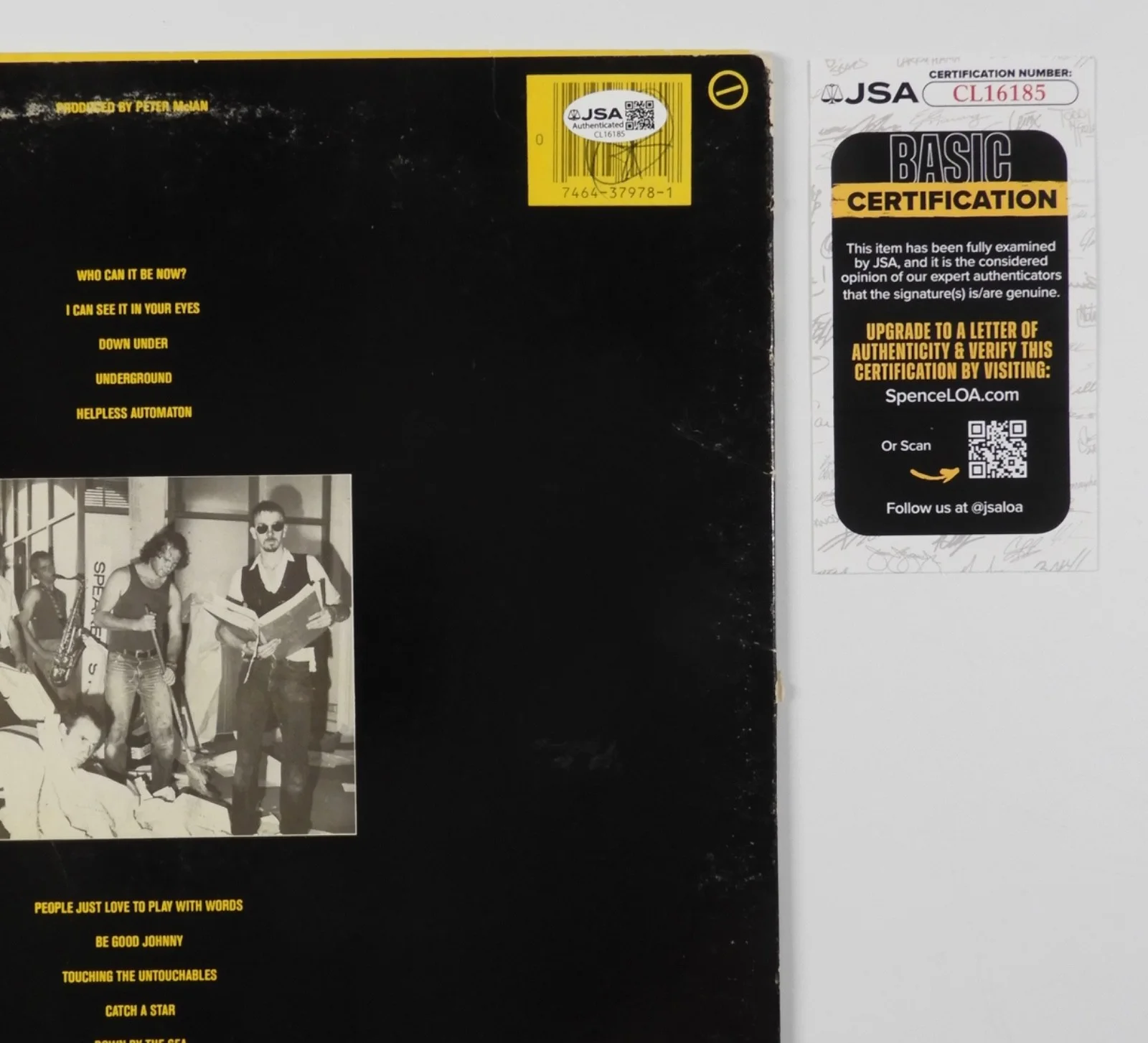 Men At Work Colin Hay JSA Signed Autograph Record Album Vinyl, изображение 3