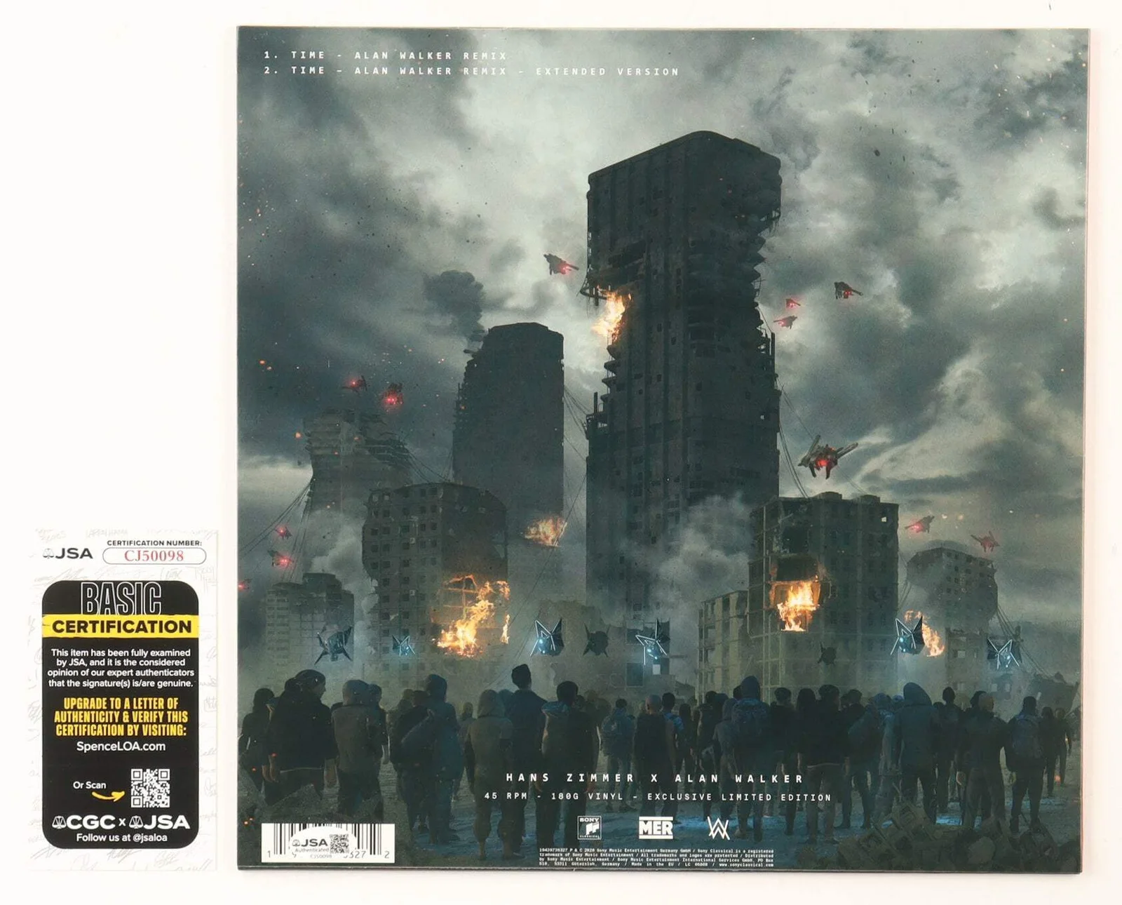 Hans Zimmer — Hans Zimmer Signed "Time Remix" Vinyl Record Album (JSA) - Composer, image 2