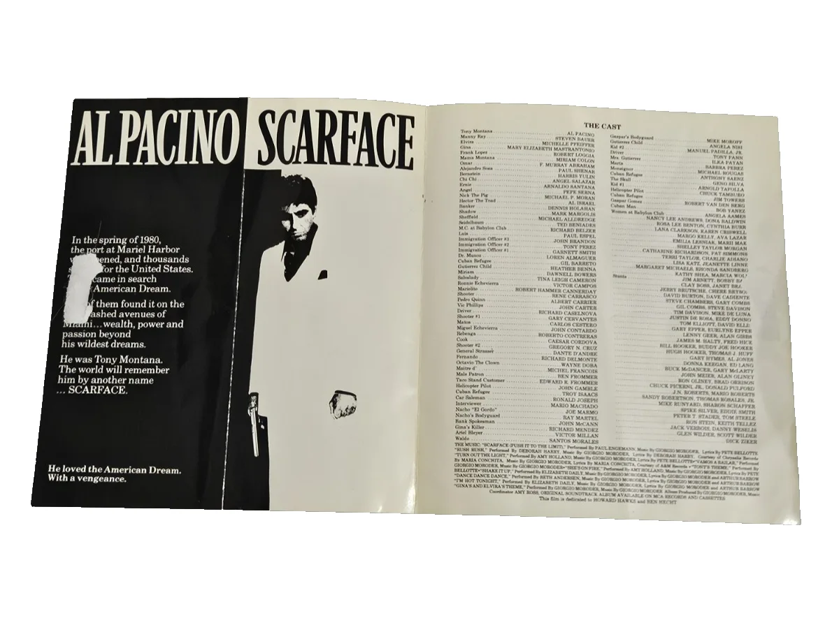 AL PACINO SCARFACE AUTOGRAPH HAND SIGNED PERSONALIZED MOVIE PROGRAM PROMOTIONAL, изображение 4