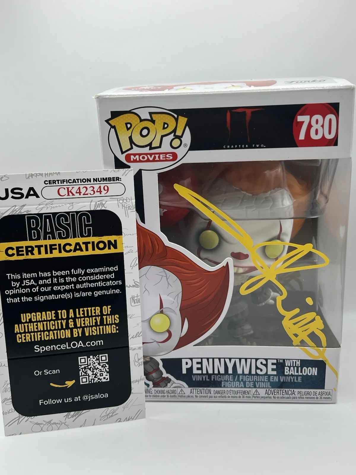 Andy Muschietti signed Pennywise with Balloon IT Chapter 2 Funko #780 w/ JSA COA, image 2