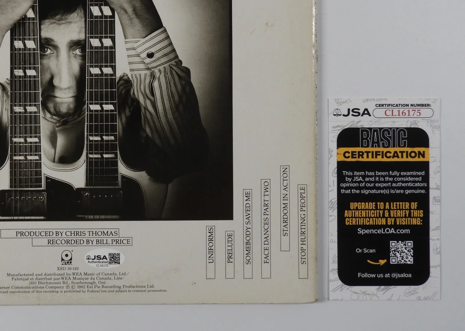 Pete Townshend JSA Signed Autograph Album Record Vinyl Chinese Eyes, image 3