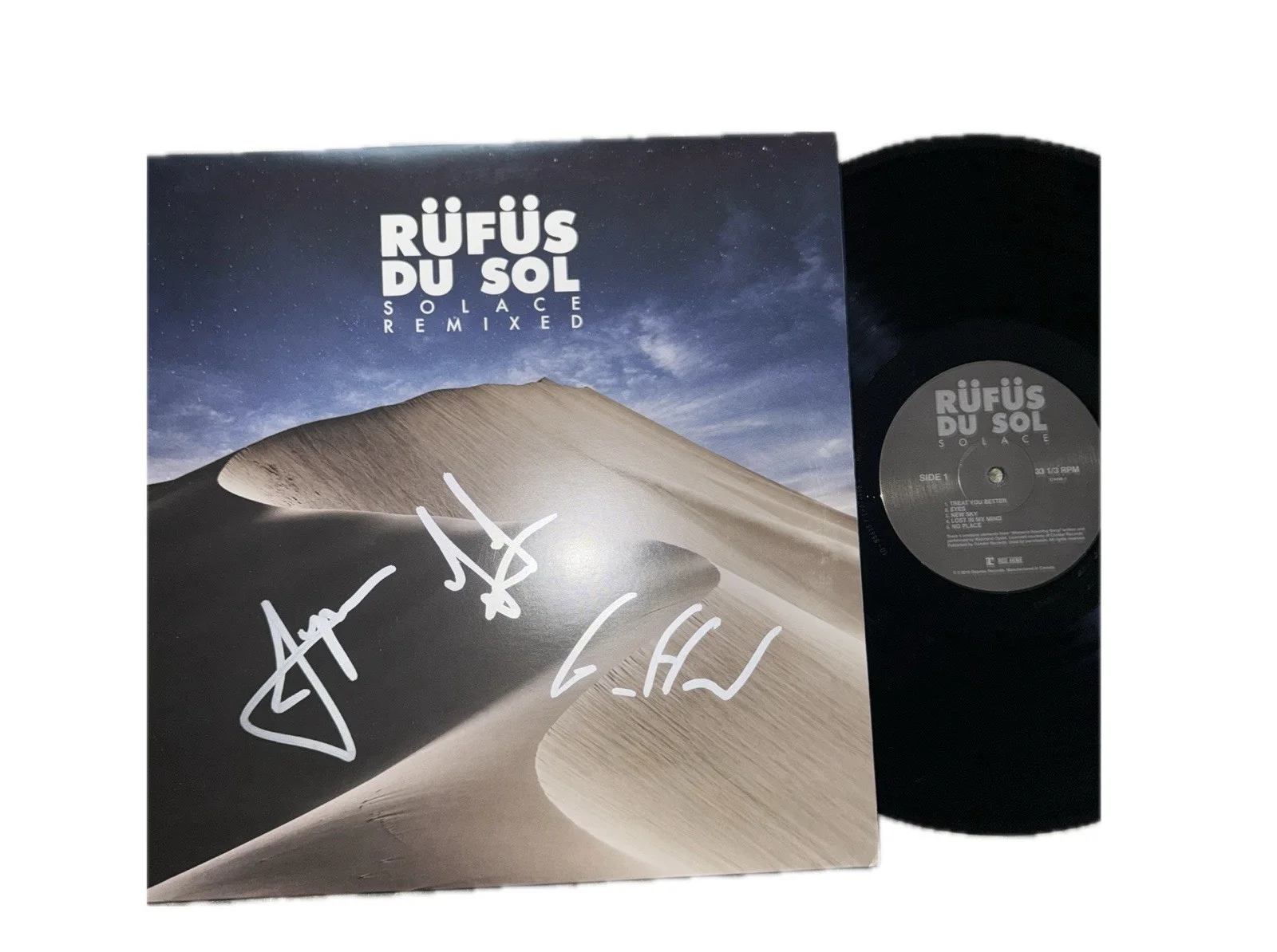 RUFUS DU SOL SIGNED AUTOGRAPHED VINYL ALBUM SOLACE TYRONE, JAMES, & JON JSA COA, изображение 2