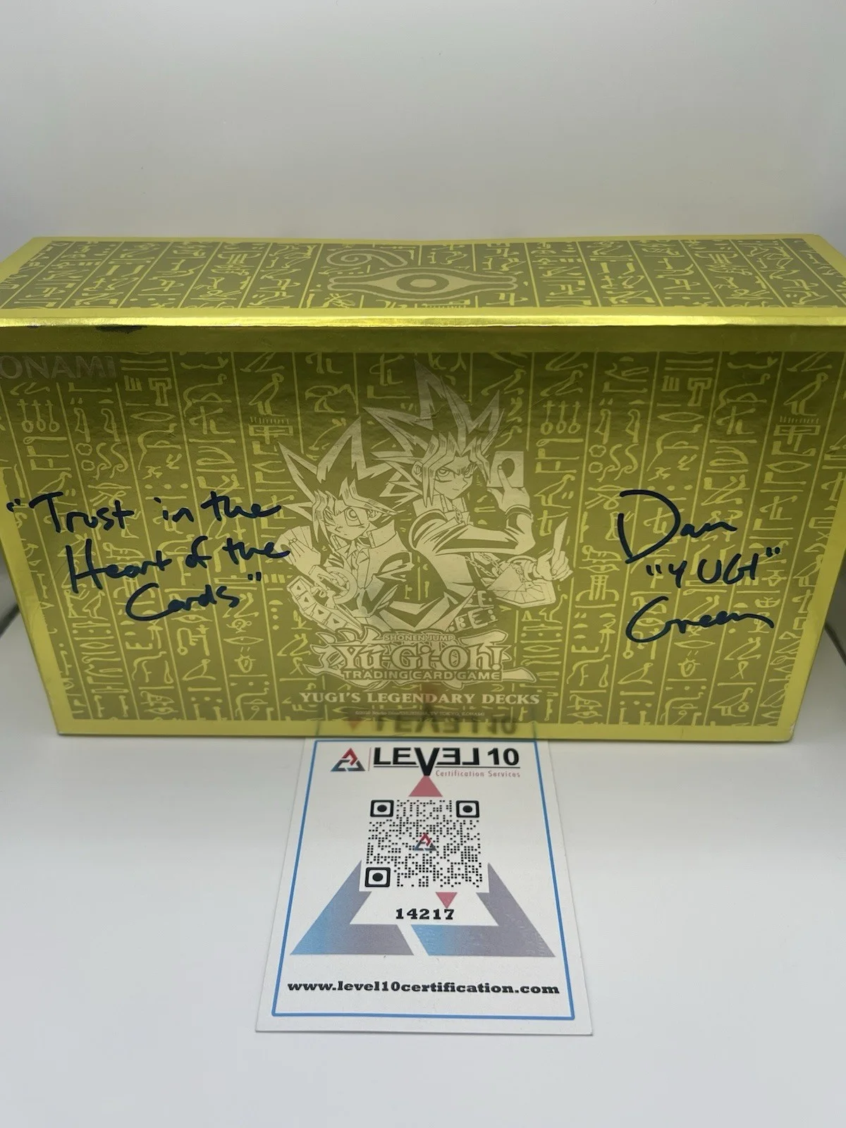Dan Green signed Yugi’s Legendary Decks Box w/ Inscription and LvL10 COA, image 5