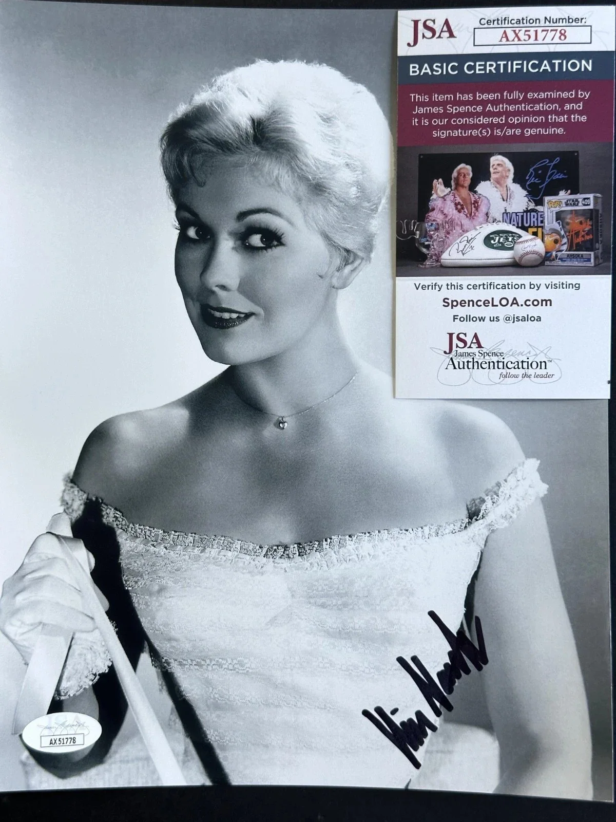 Kim Novak — Kim Novak (Rare) Autographed 8x10 Photo...JSA Authenticated!!
