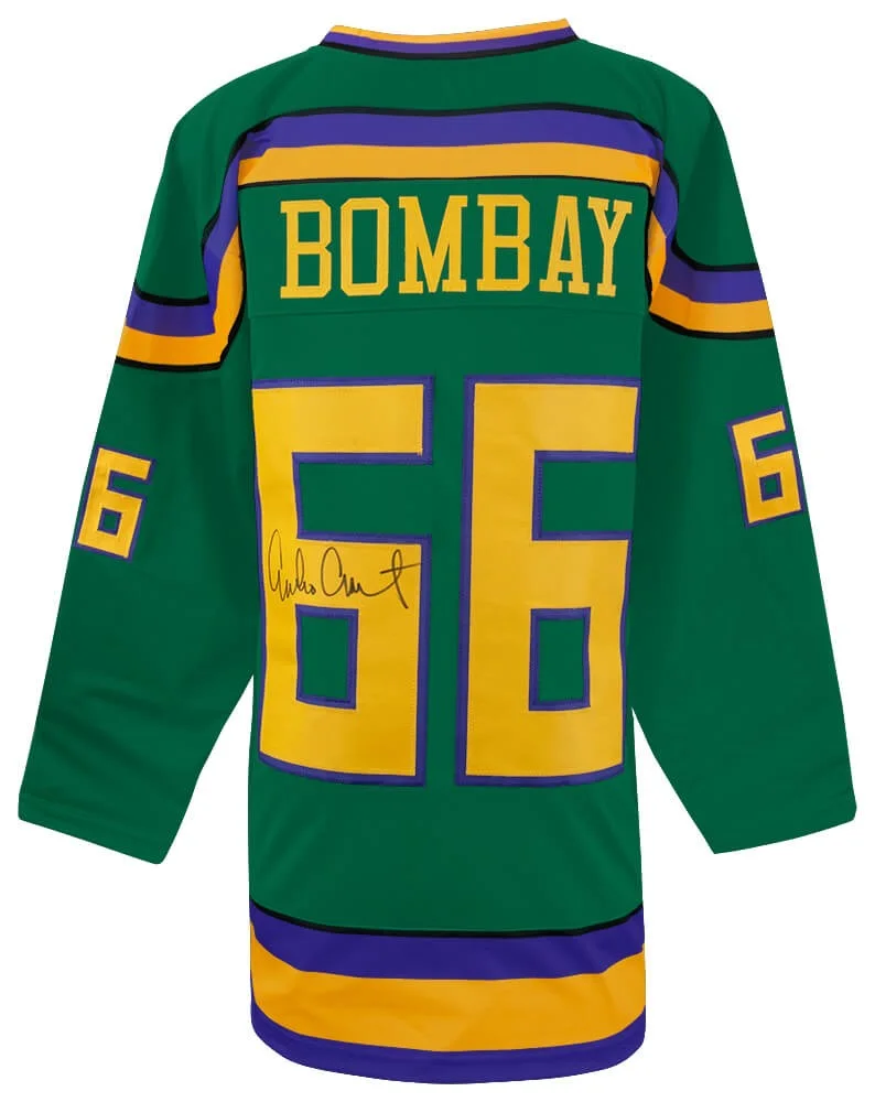Websites — Emilio Estevez Signed Green Custom Hockey Jersey - (SCHWARTZ COA)