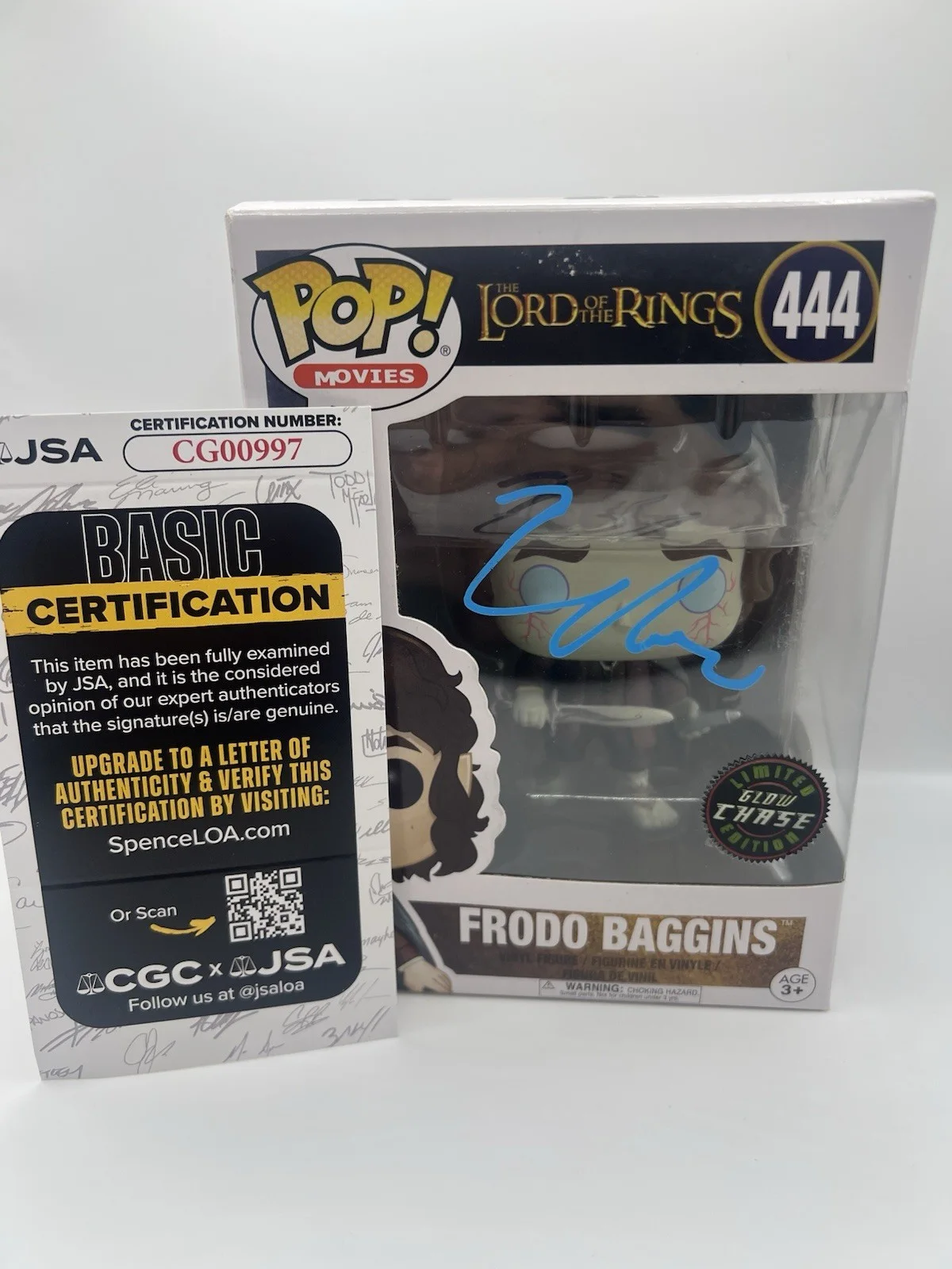 Elijah Wood Signed Frodo Baggins Chase Lord of the Rings Funko #444 w/JSA COA, изображение 2