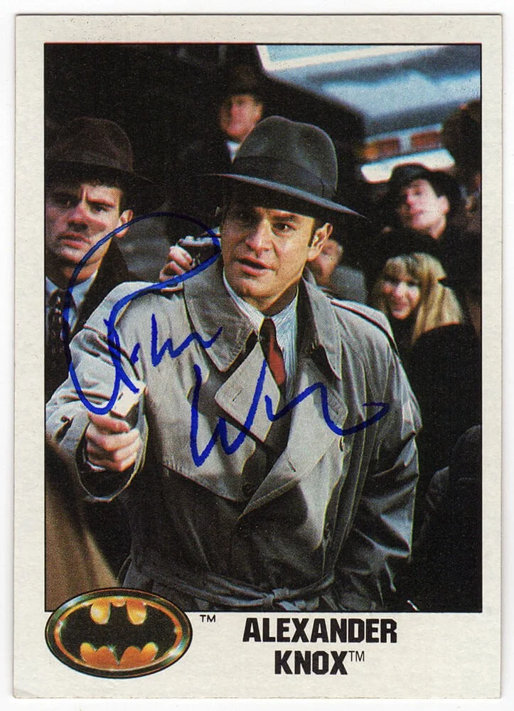 Websites — Robert Wuhl Signed 1989 Topps Batman Alexander Knox Card #7 - (SCHWARTZ COA)