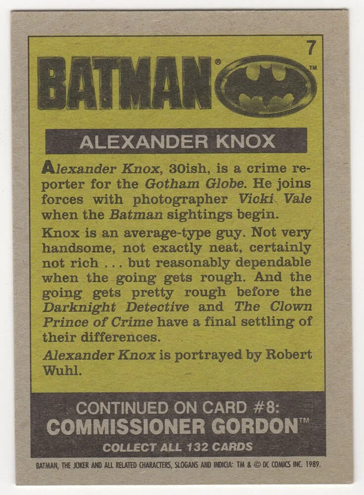 Websites — Robert Wuhl Signed 1989 Topps Batman Alexander Knox Card #7 - (SCHWARTZ COA), изображение 2