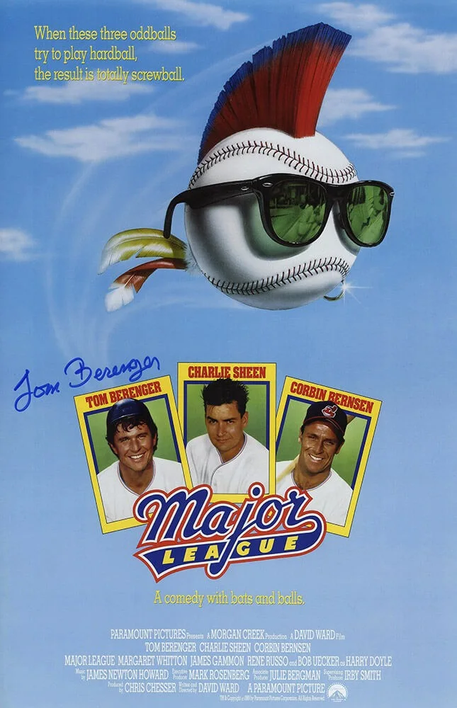 Websites — Tom Berenger Signed Major League 11x17 Movie Poster - (SCHWARTZ COA)