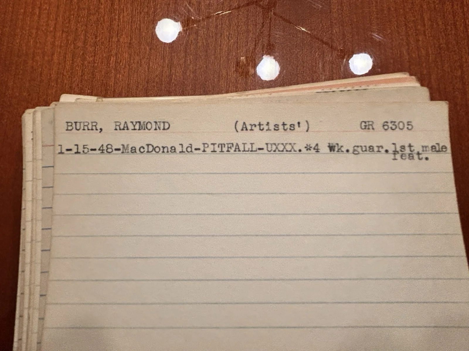 Unique Vintage Hollywood Actors Index Cards Pay Scale Including Natalie Wood, image 5