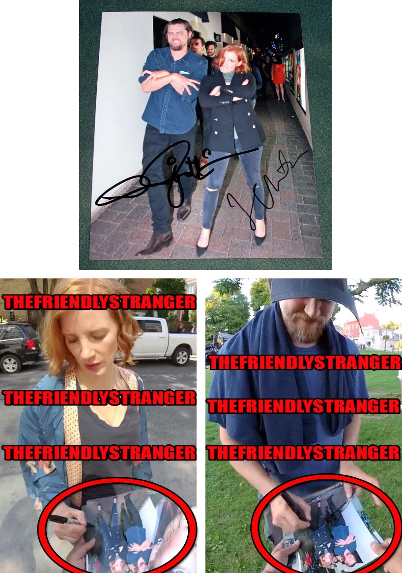 JESSICA CHASTAIN & ANDY MUSCHIETTI — JESSICA CHASTAIN & ANDY MUSCHIETTI signed "IT 2" 8x10 Photo EXACT PROOF COA