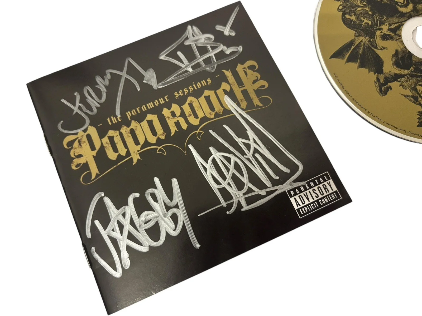 PAPA ROACH SIGNED AUTOGRAPH x4 PARAMOUR SESSIONS FRAMED & MATTED CD JACOBY +3, image 4