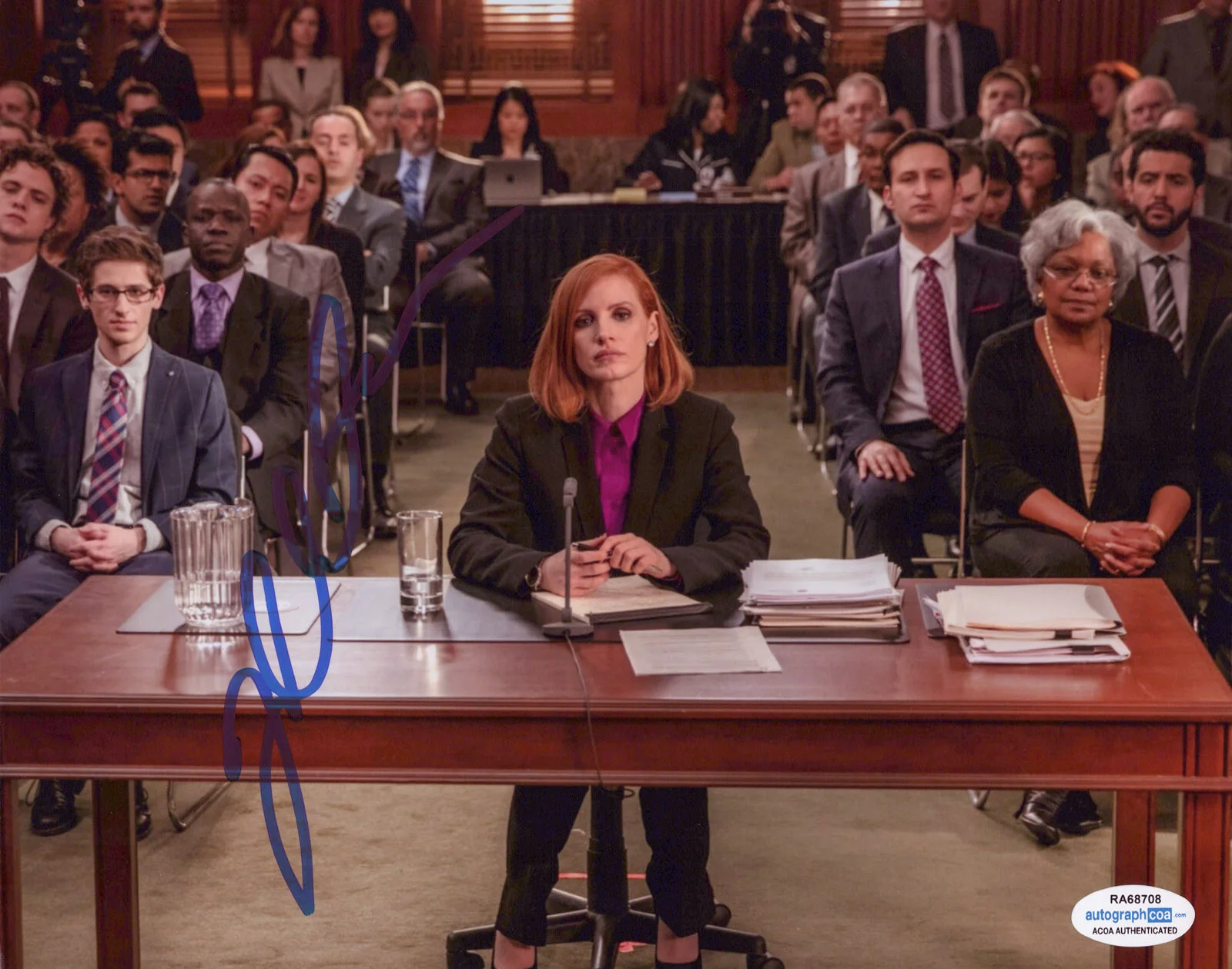 JESSICA CHASTAIN — Jessica Chastain signed "MISS SLOANE" 8x10 Photo Autographed PROOF Sexy ACOA COA, изображение 3