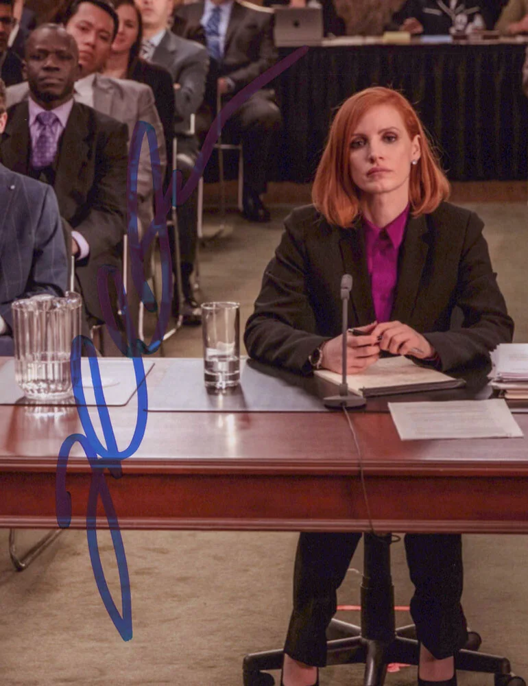 JESSICA CHASTAIN — Jessica Chastain signed "MISS SLOANE" 8x10 Photo Autographed PROOF Sexy ACOA COA, изображение 4