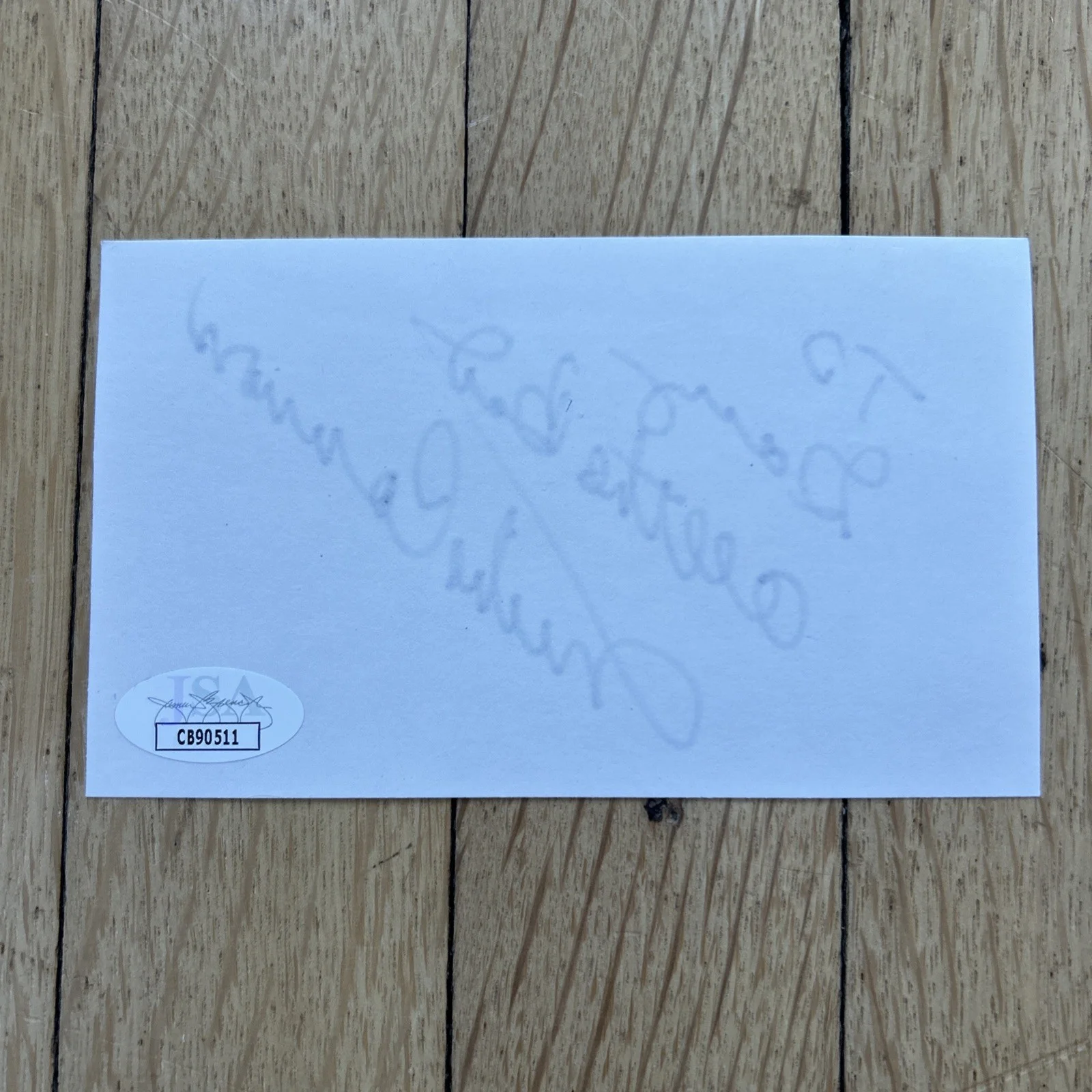 Mike Connors — MIKE CONNERS Autograph 3x5 Index Card JSA COA, image 2
