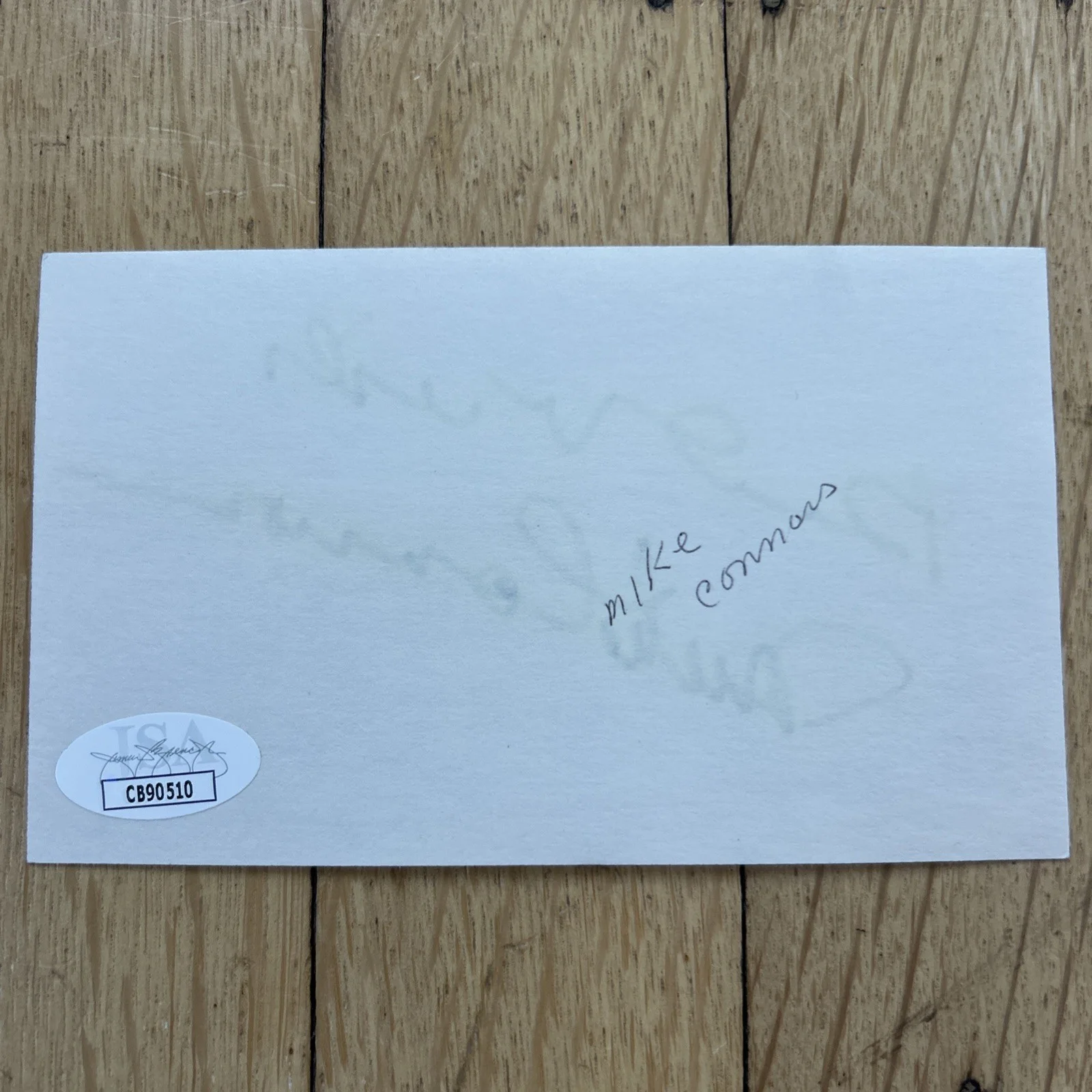 Mike Connors — MIKE CONNERS Autograph 3x5 Index Card JSA COA, image 3