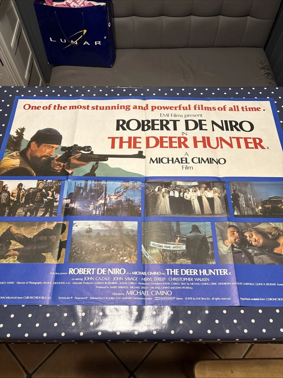 Genuine Original Vintage The deer hunter Cinema Film Poster 1978, Unused Mint, изображение 2
