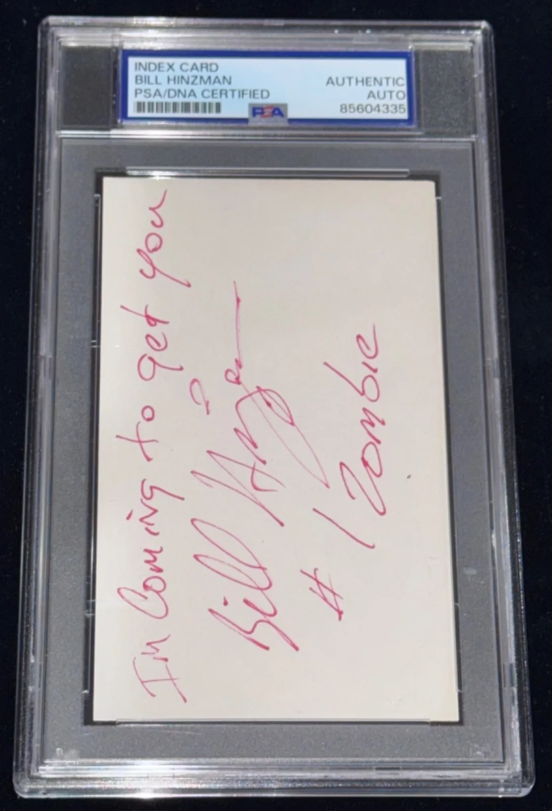 Bill Hinzman — Signed Bill Hinzman 3x5 card 1st Zombie in Film History Night of Living Dead PSA, изображение 2