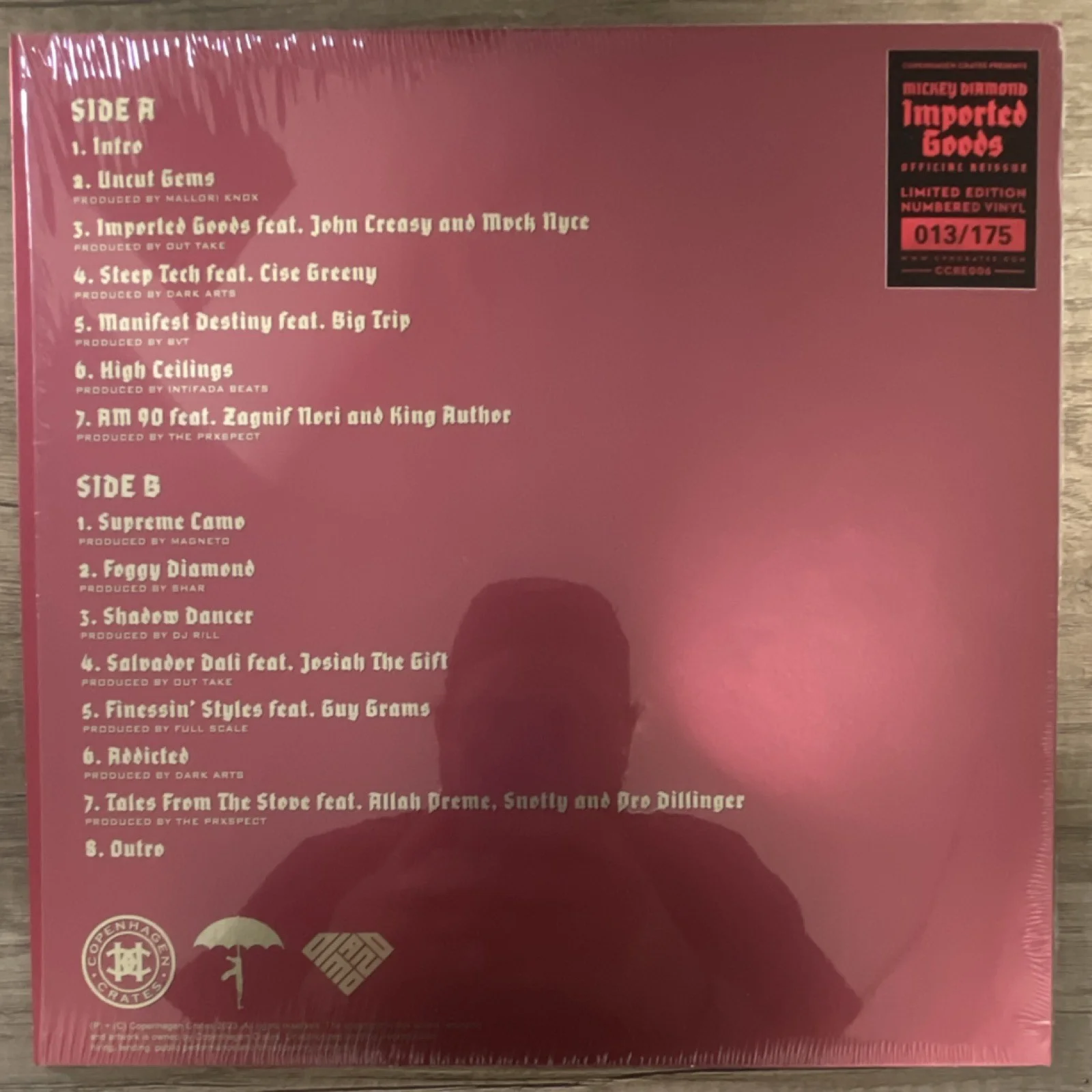 Mickey Diamond Imported Goods Signed Numbered Transparent Red Vinyl 013/175, image 2