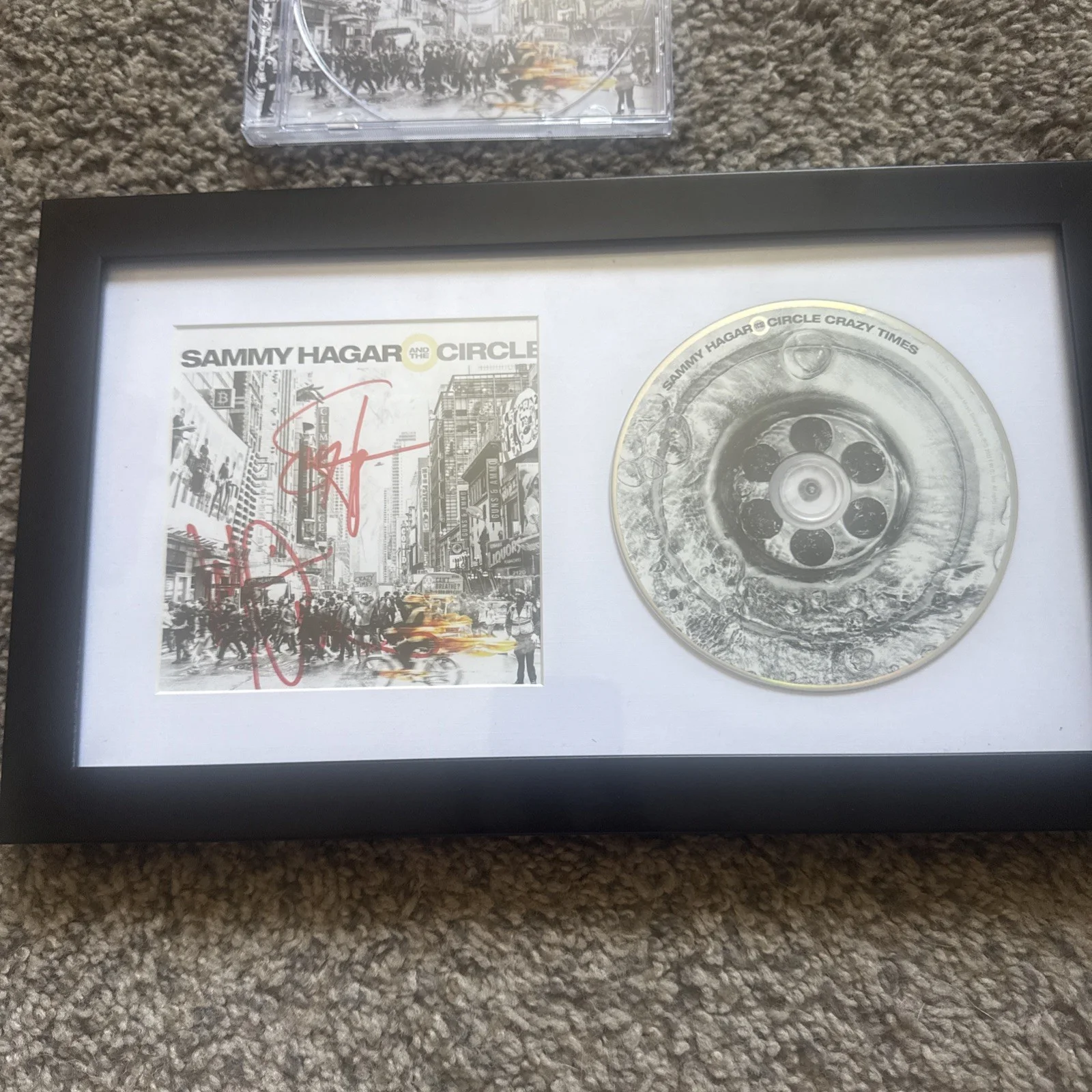 SAMMY HAGAR & MICHAEL ANTHONY The Circle AUTOGRAPHED CRAZY TIMES Framed Cd Cover, image 4
