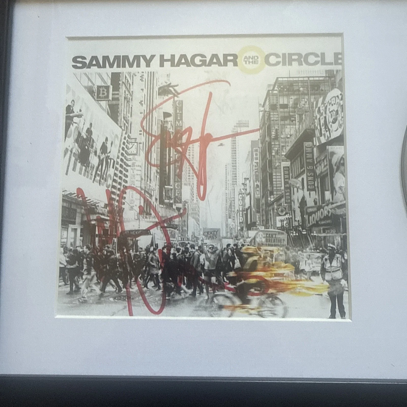 SAMMY HAGAR & MICHAEL ANTHONY The Circle AUTOGRAPHED CRAZY TIMES Framed Cd Cover, image 5