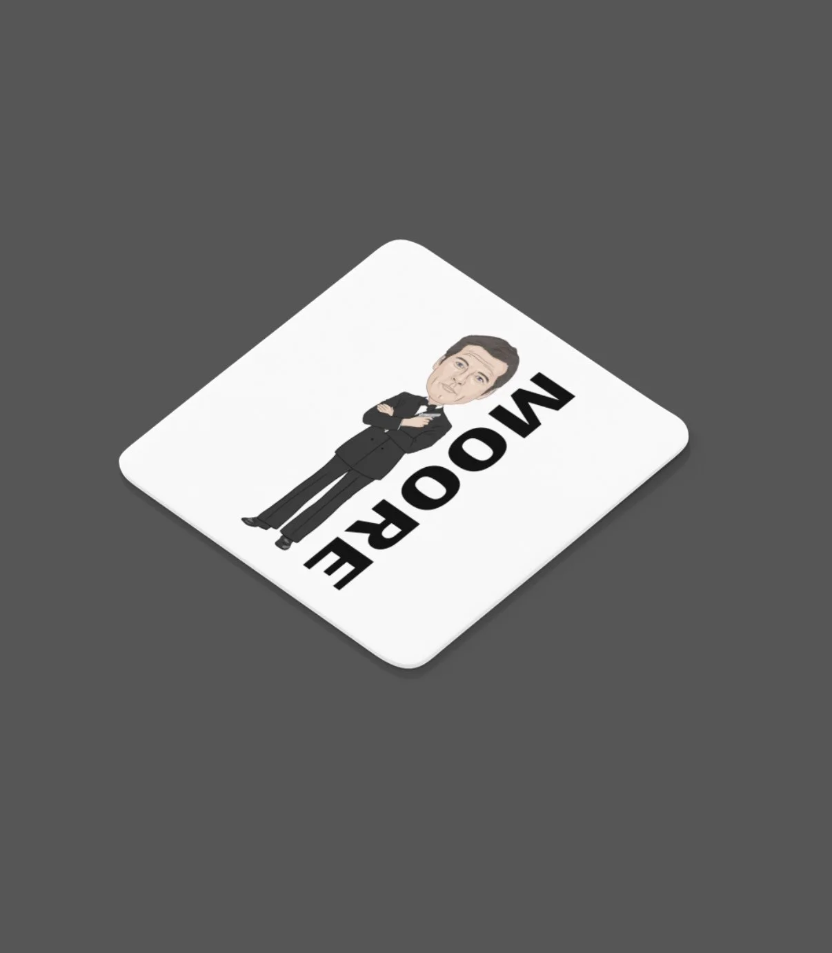 James Bond Roger Moore Movie theme Cartoon Graphic art Gift MDF Coasters, image 2