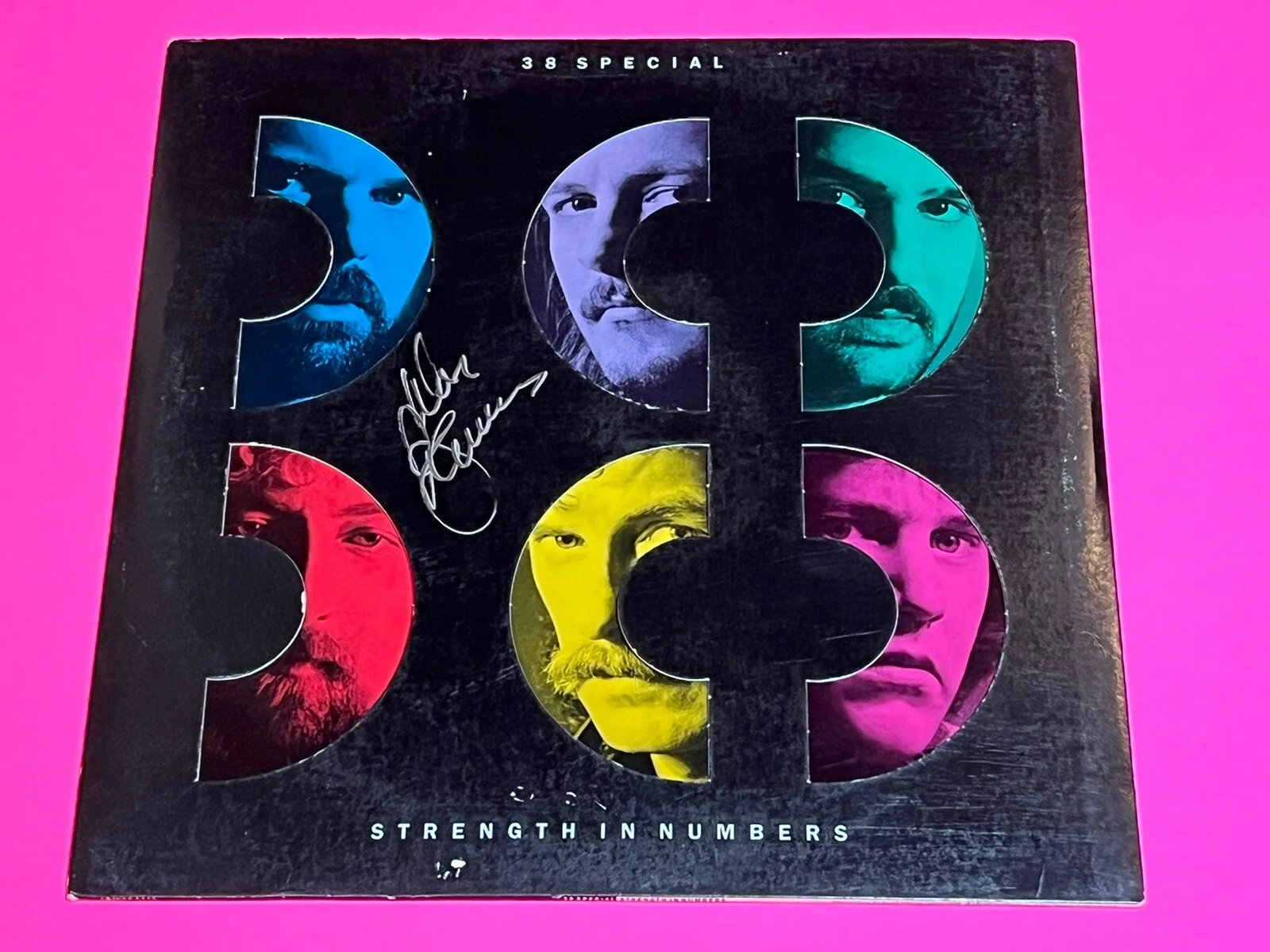 DON BARNES SIGNED 38 SPECIAL AUTOGRAPHED STRENGTH IN NUMBERS VINYL LP *PROOF*, image 2