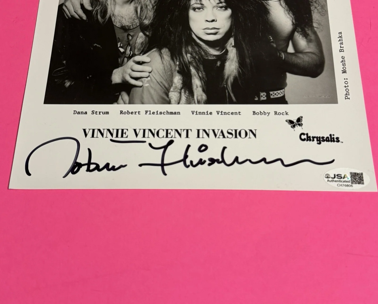 ROBERT FLEISCHMAN SIGNED VINNIE VINCENT INVASION 8x10 PROMO PHOTO JSA JOURNEY, изображение 3