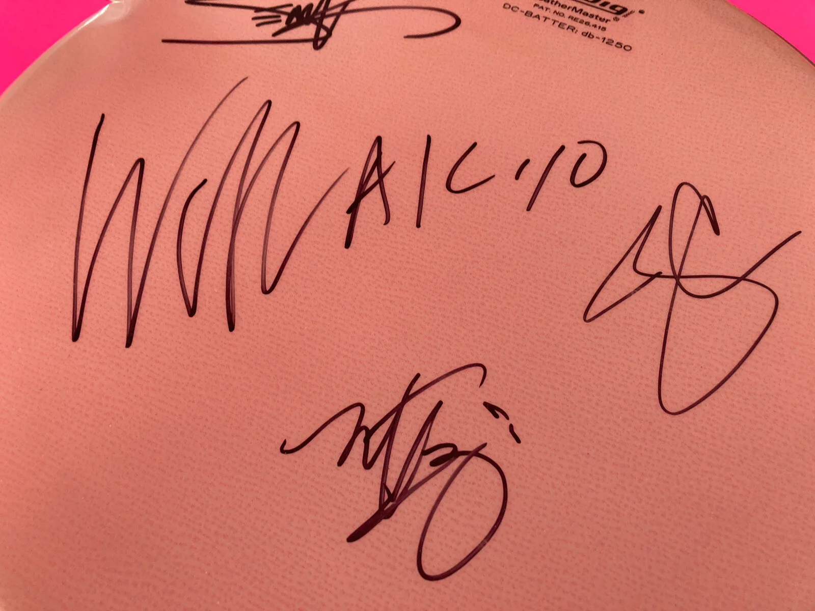 ALICE IN CHAINS x4 ENTIRE BAND SIGNED AUTOGRAPHED DRUMHEAD, image 2