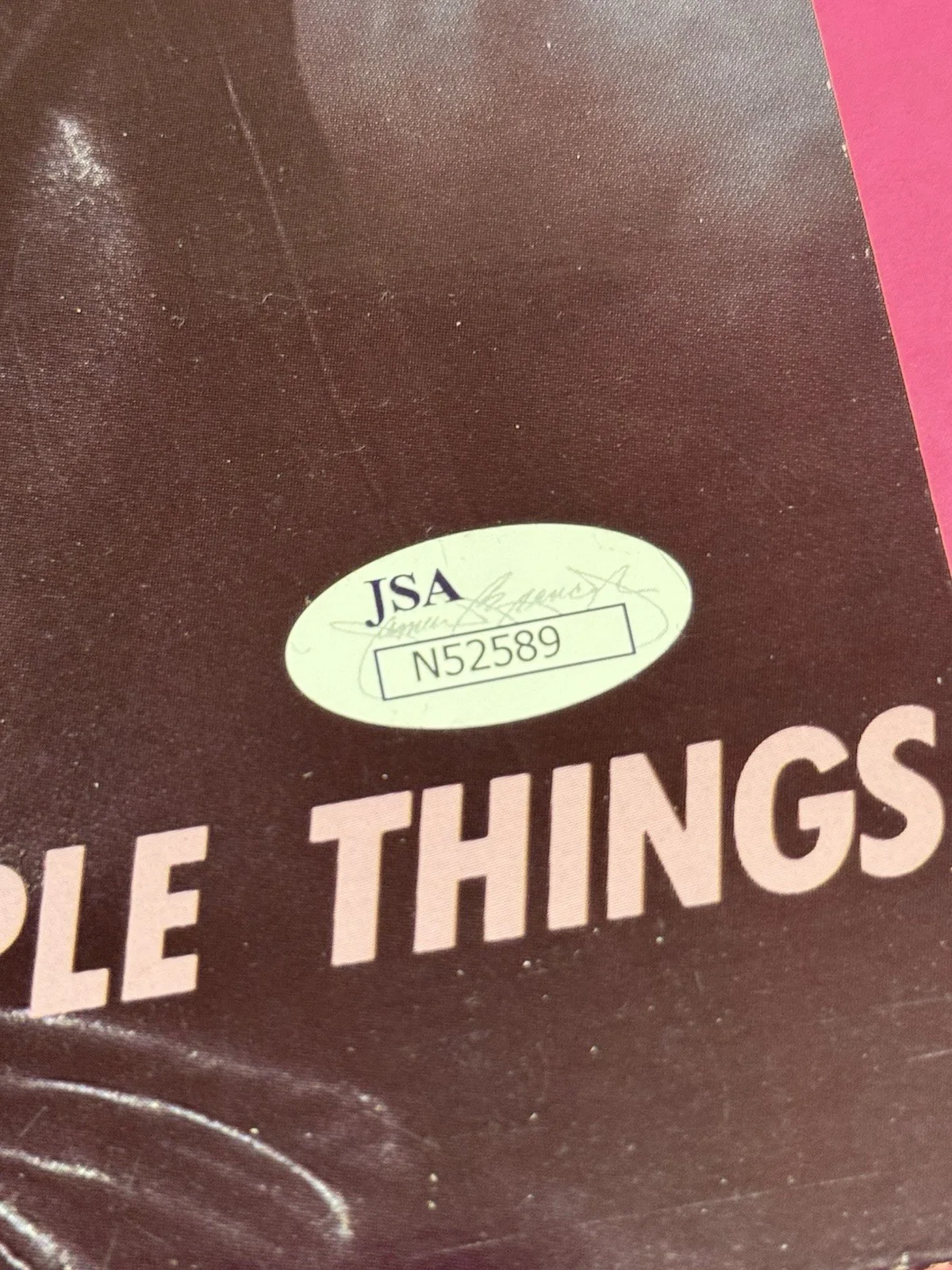 RICHIE HAVENS SIGNED AUTOGRAPHED SIMPLE THINGS VINYL RECORD COVER *JSA COA*, image 4