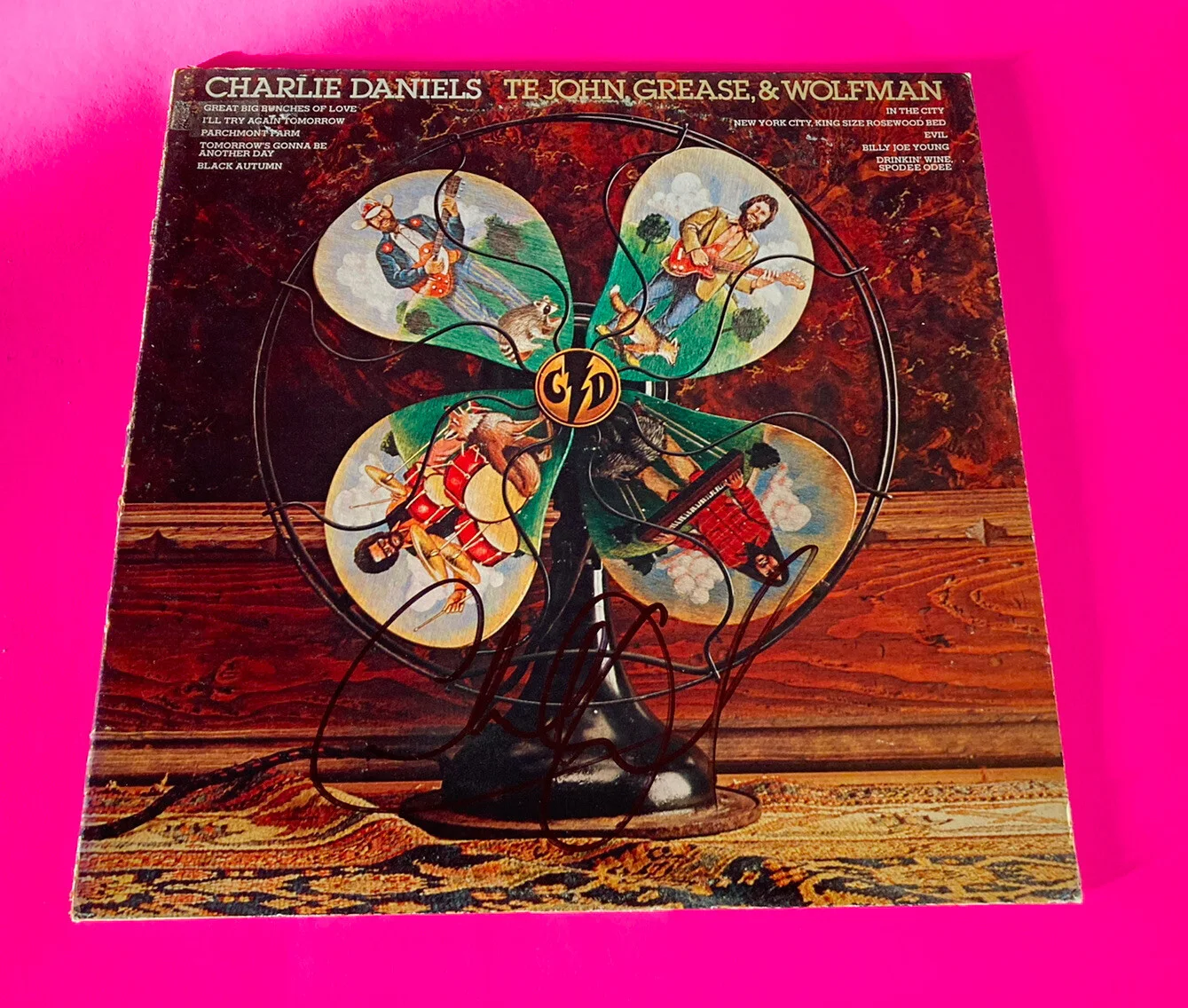 CHARLIE DANIELS SIGNED AUTOGRAPH VINYL LP *PROOF*, image 2