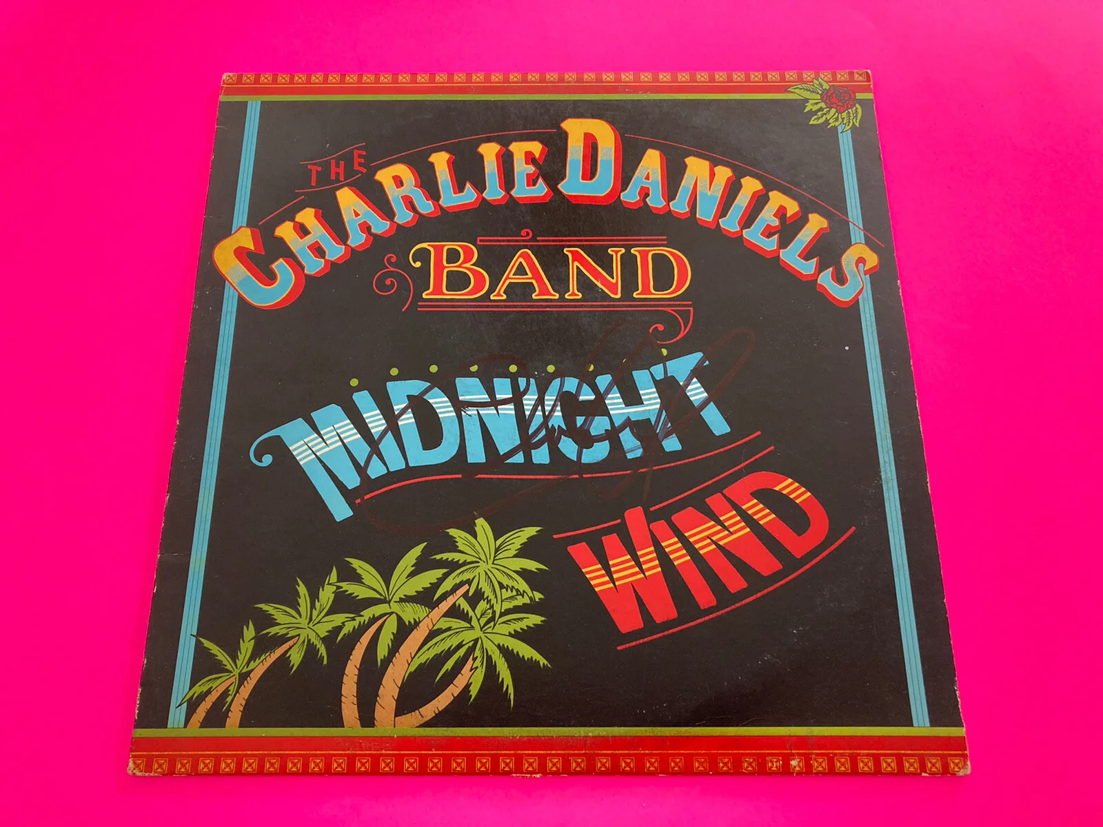 CHARLIE DANIELS SIGNED AUTOGRAPH MIDNIGHT WIND VINYL LP *EXACT PROOF*, image 2