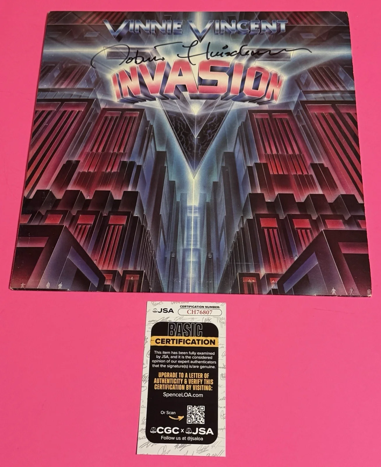 ROBERT FLEISCHMAN SIGNED AUTOGRAPHED VINNIE VINCENT INVASION VINYL LP JSA, image 2