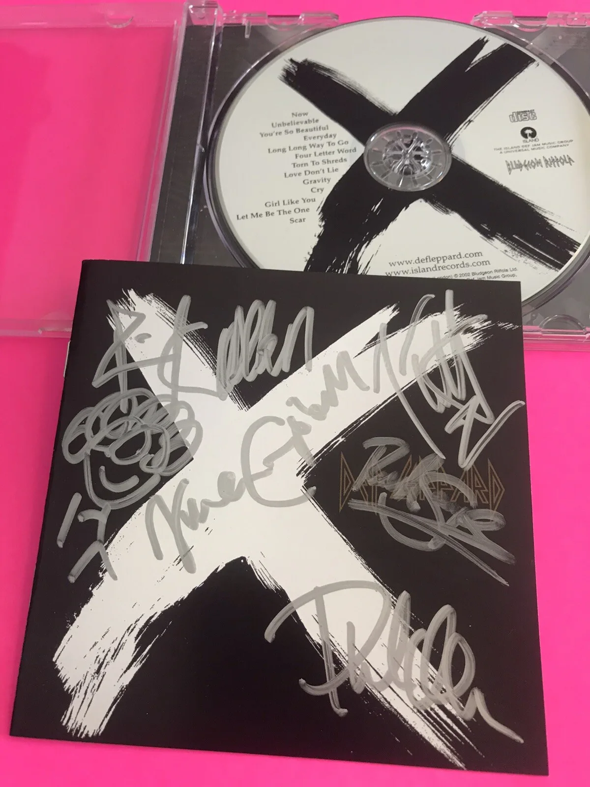 DEF LEPPARD SIGNED AUTOGRAPHED X CD ALBUM W/ SKETCH *PROOF*, image 2