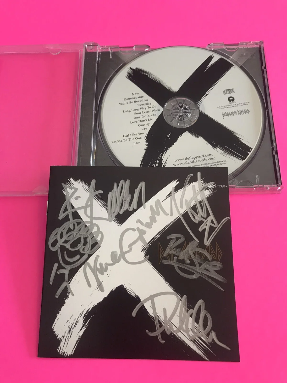 DEF LEPPARD SIGNED AUTOGRAPHED X CD ALBUM W/ SKETCH *PROOF*, image 3