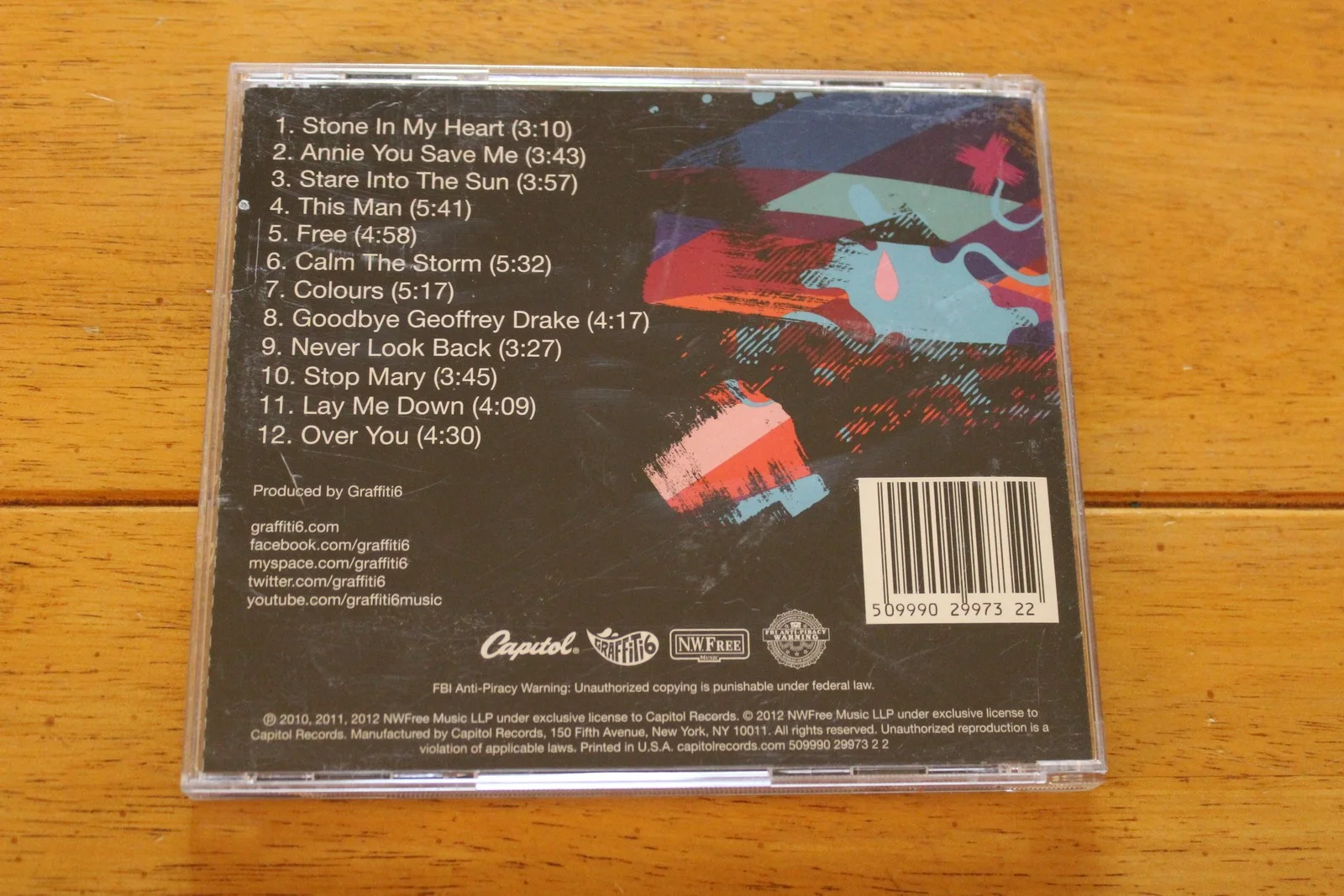 **NO DISC** SIGNED Graffiti6 Colours CD Cover Indie Rock Capitol Autograph Auto, изображение 3