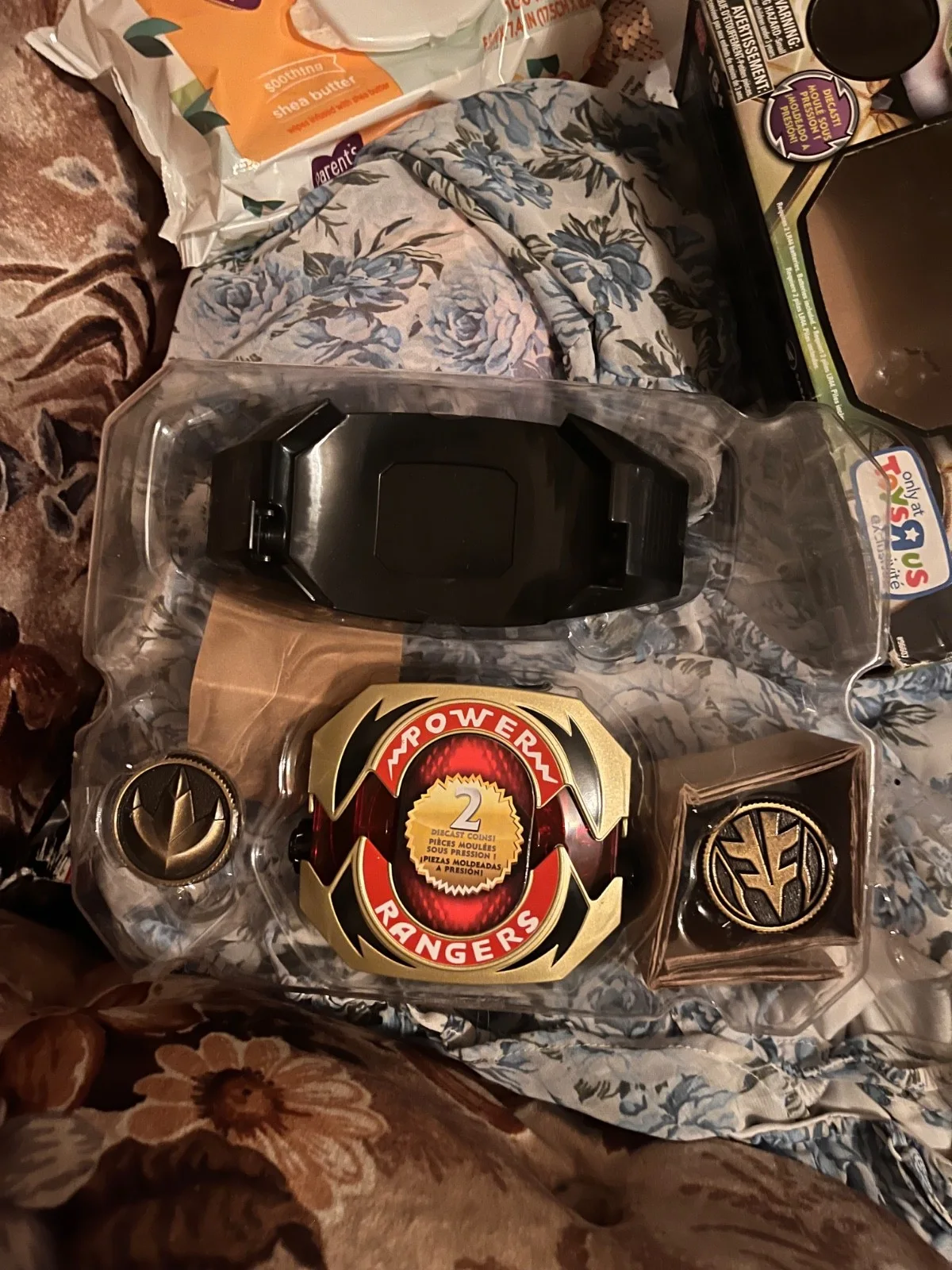 Jason David Frank, David Yost, Walter Emanuel, Austin St John — Rare Signed Green/White Ranger Morpher, Toys R Us exclusive