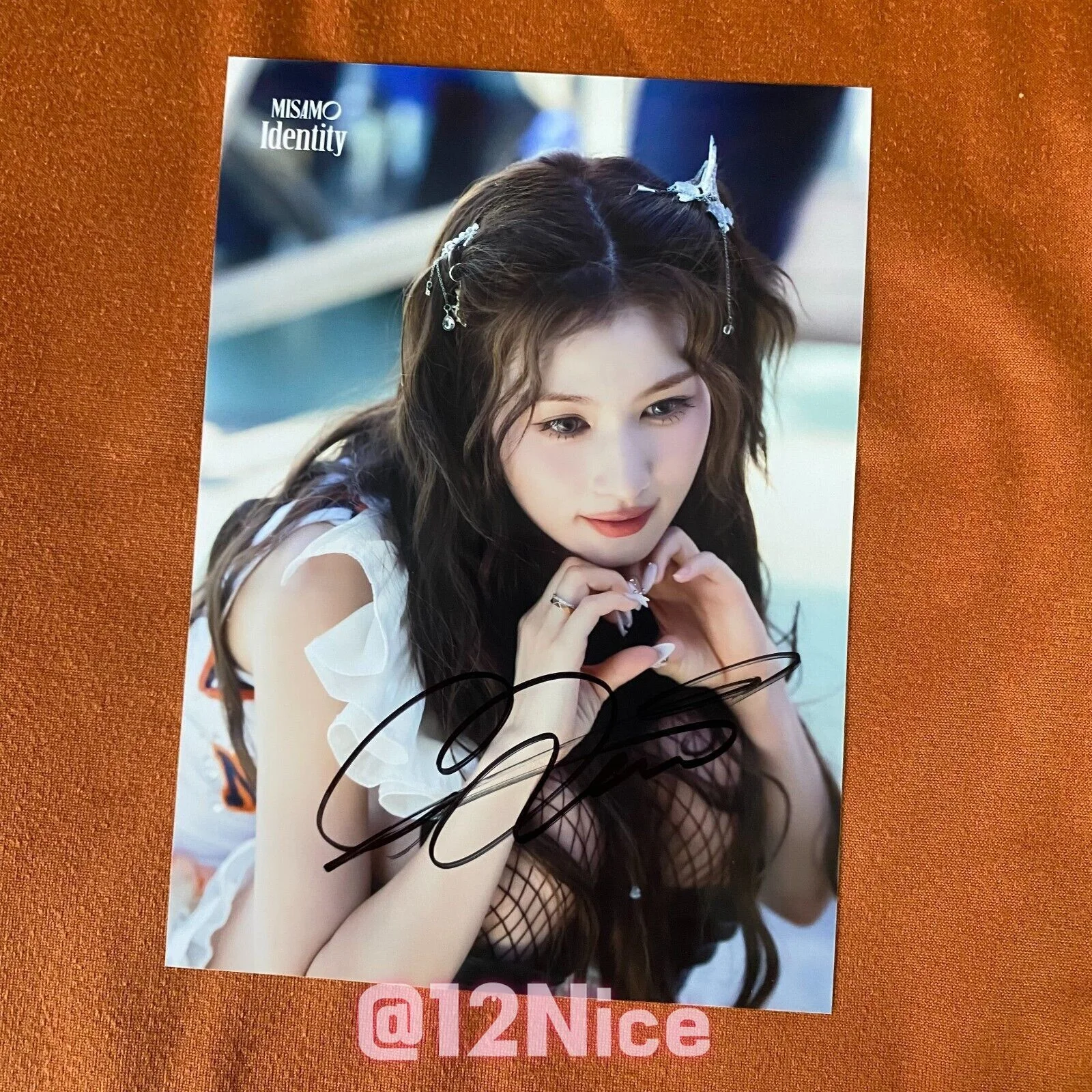 TWICE SANA Autographed Signed Photo MISAMO IDENTITY Collection 4*6 2024, изображение 3