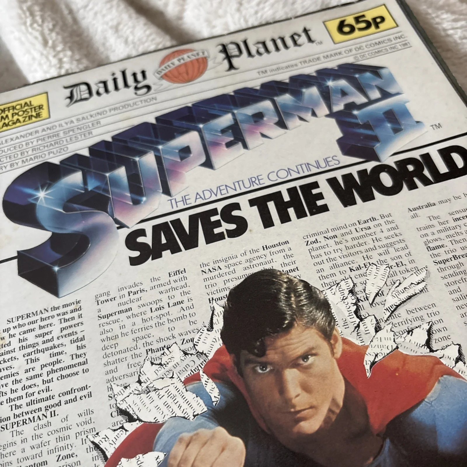 Superman II Official Film Poster Magazine 1981 Daily Planet news paper, изображение 4