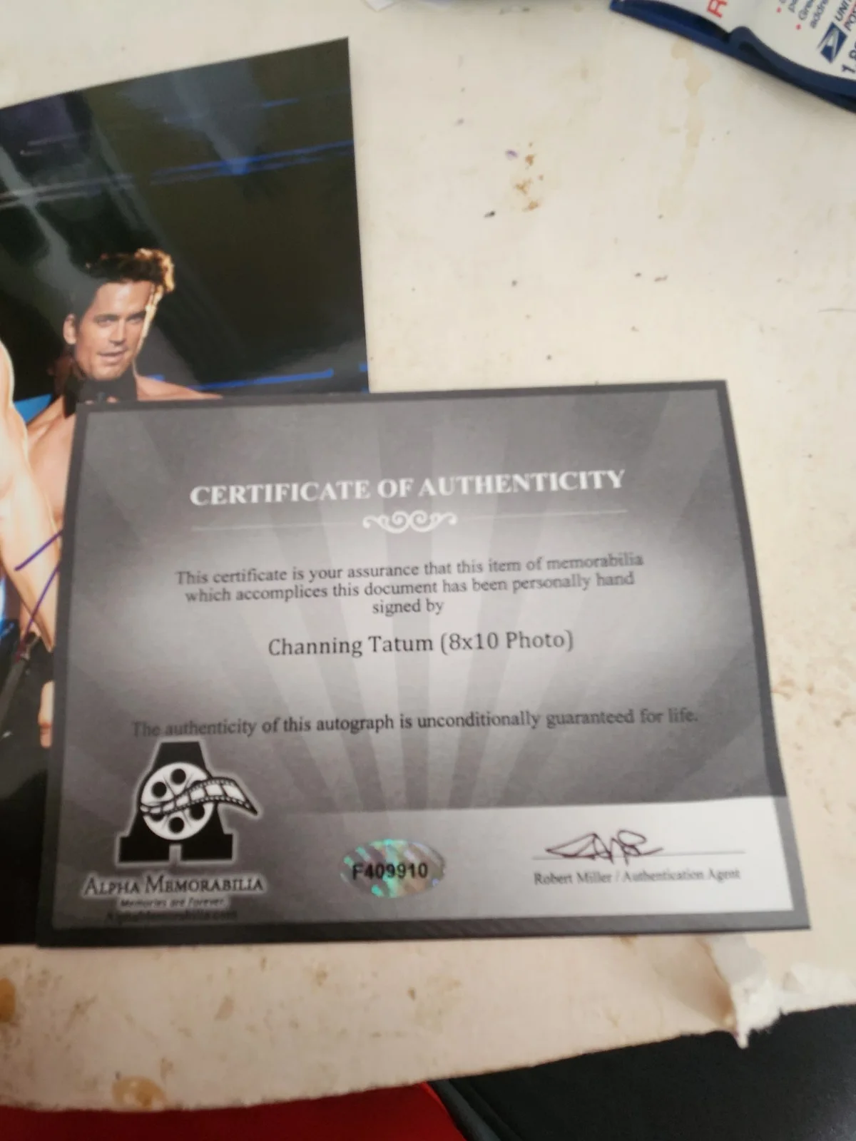 Channing Tatum — Channing Tatum Autographed Magic Mike 8x10 With Certification, image 2