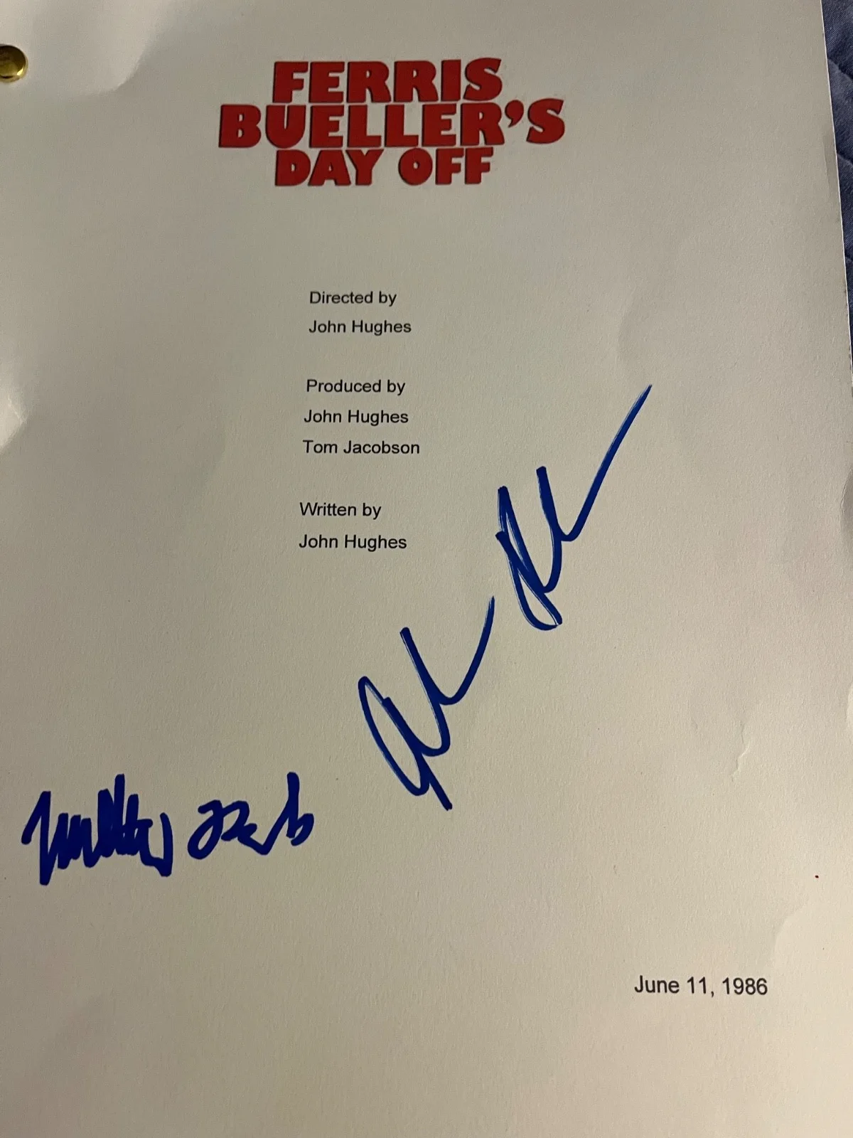 Matthew Broderick/Alan Ruck — Broderick Ruck Signed Ferris Bueller’s Day Off Full Movie Script Rare, image 4