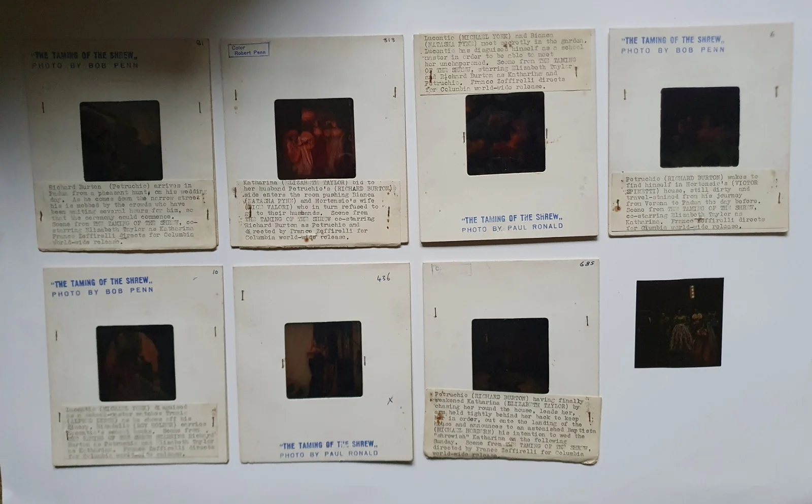 Taming of the Shrew (1967) -8 publicity transparencies - Burton/Taylor, изображение 2